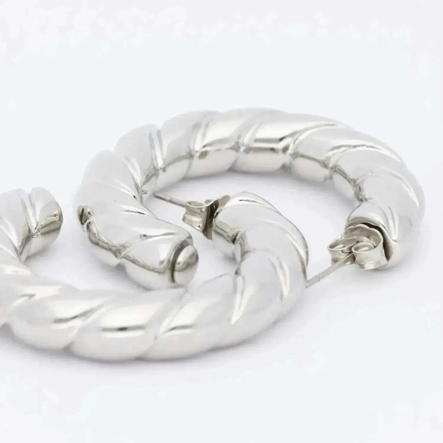 Vanessa Baroni Creolen Rope, silver, versilbert