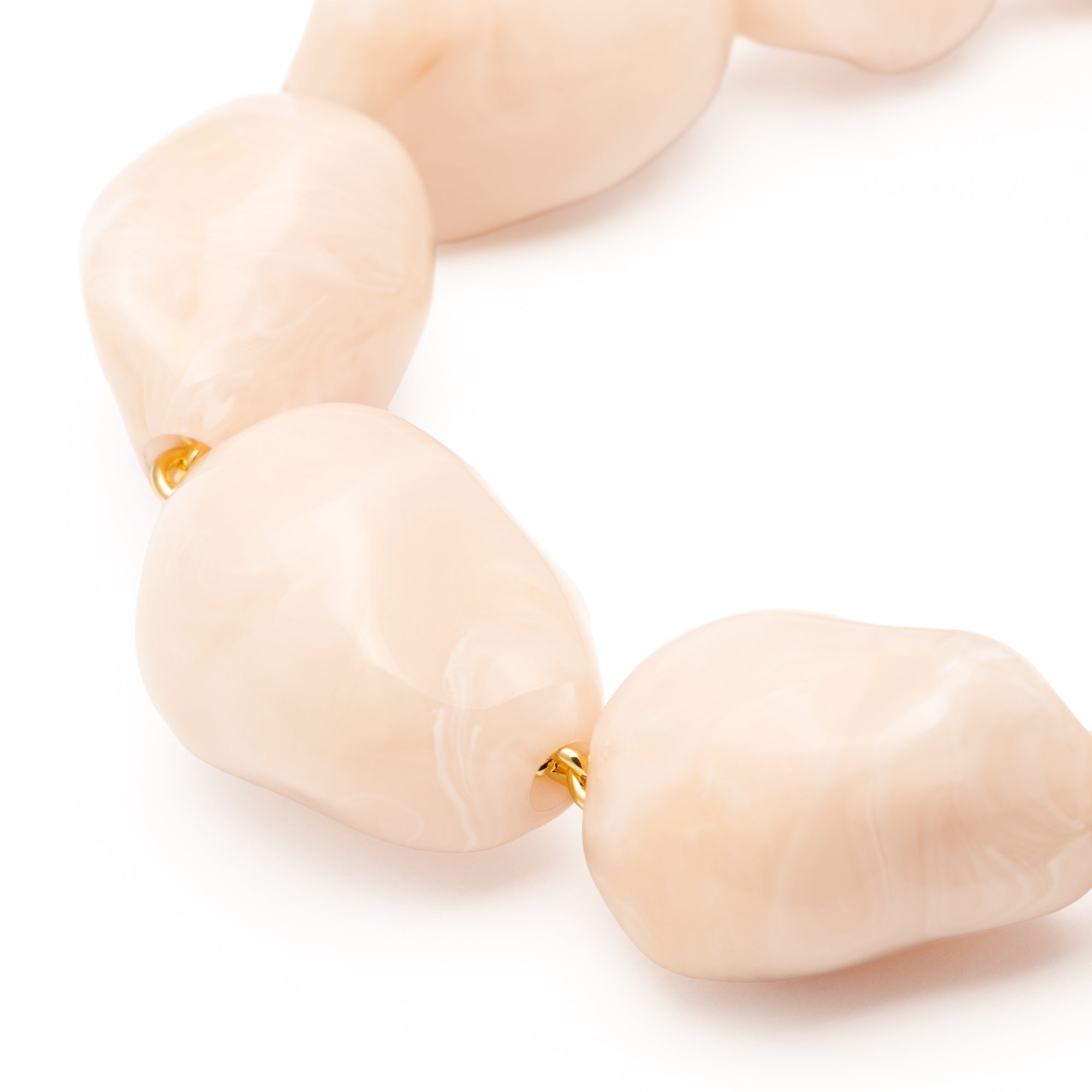 Vanessa Baroni Kette Big Organic Pearl with gold, latte marble, vergoldet