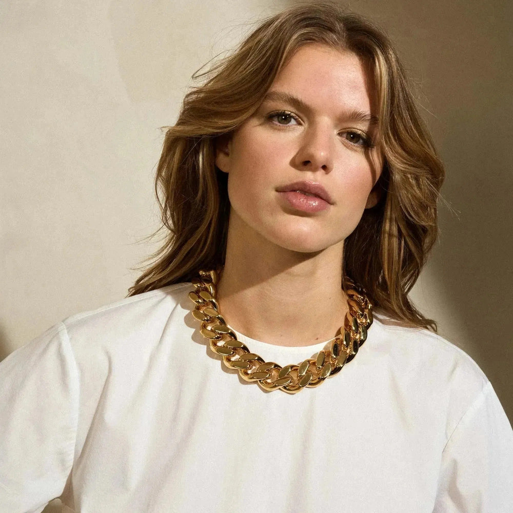 Vanessa Baroni Kette Flat Chain, gold, vergoldet