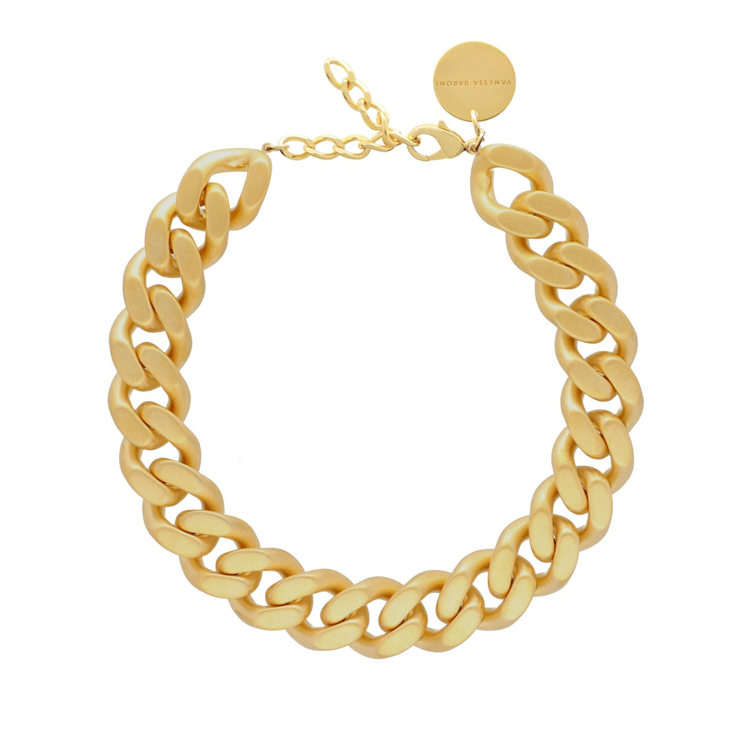 Vanessa Baroni Kette Flat Chain, gold vintage, vergoldet