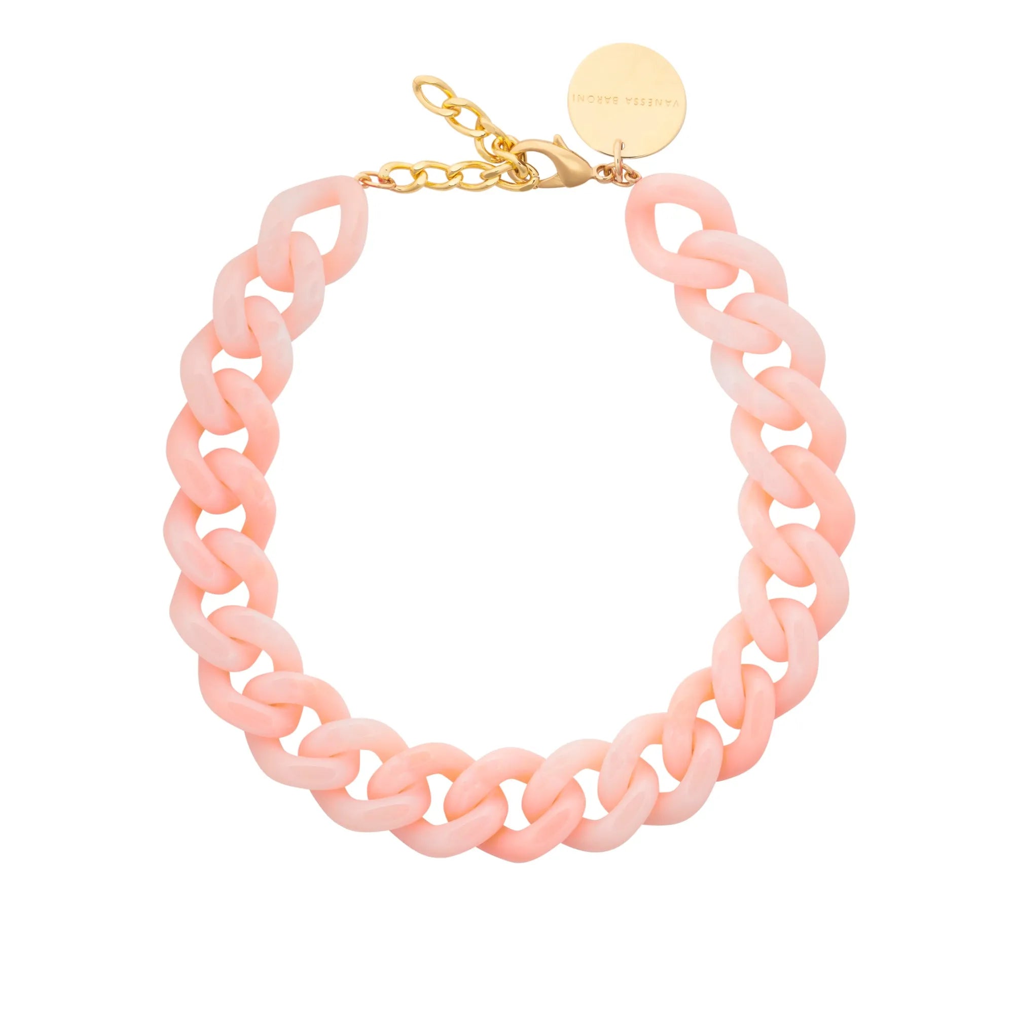 Vanessa Baroni Kette Flat Chain, peach sorbet, vergoldet