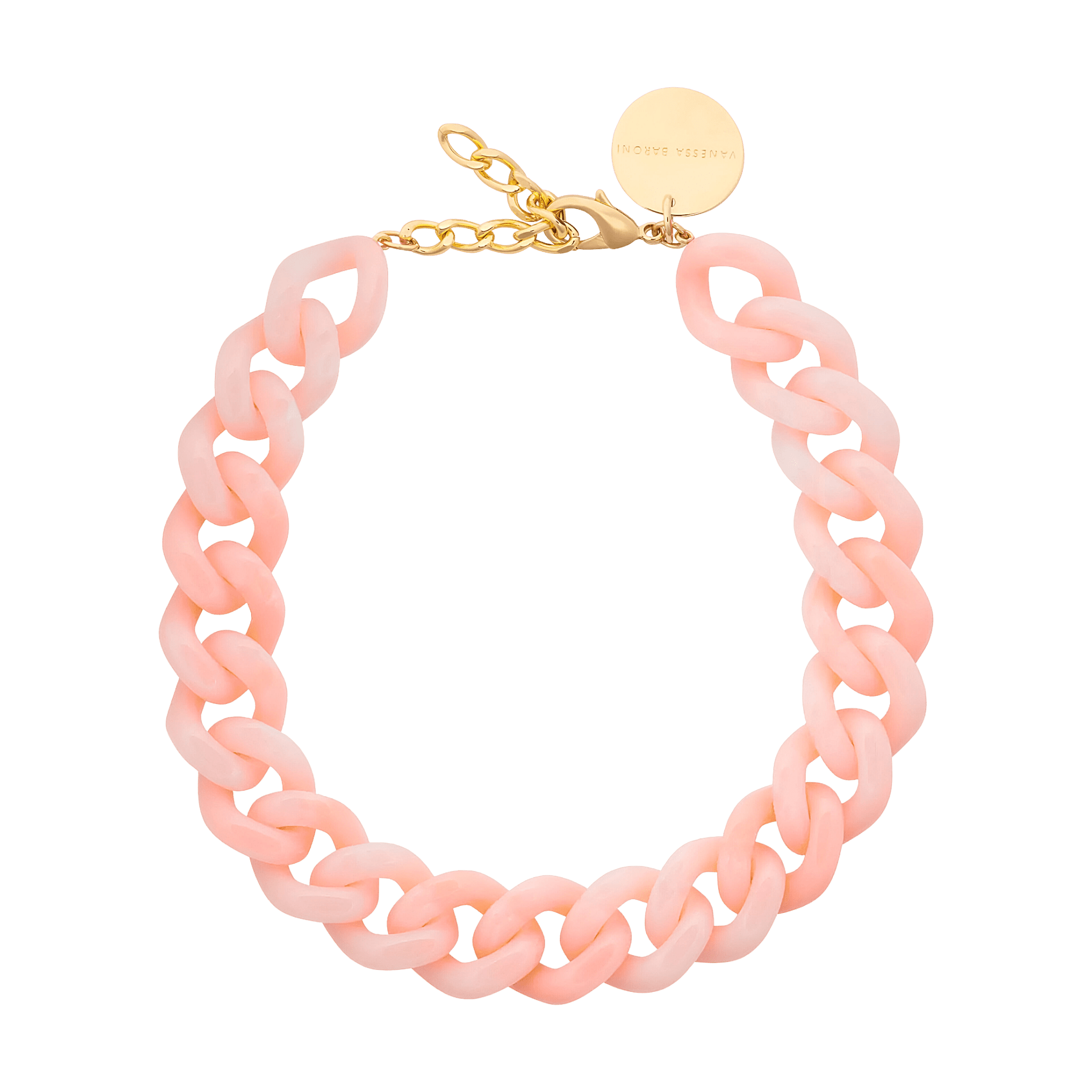 Vanessa Baroni Kette Flat Chain, peach sorbet, vergoldet