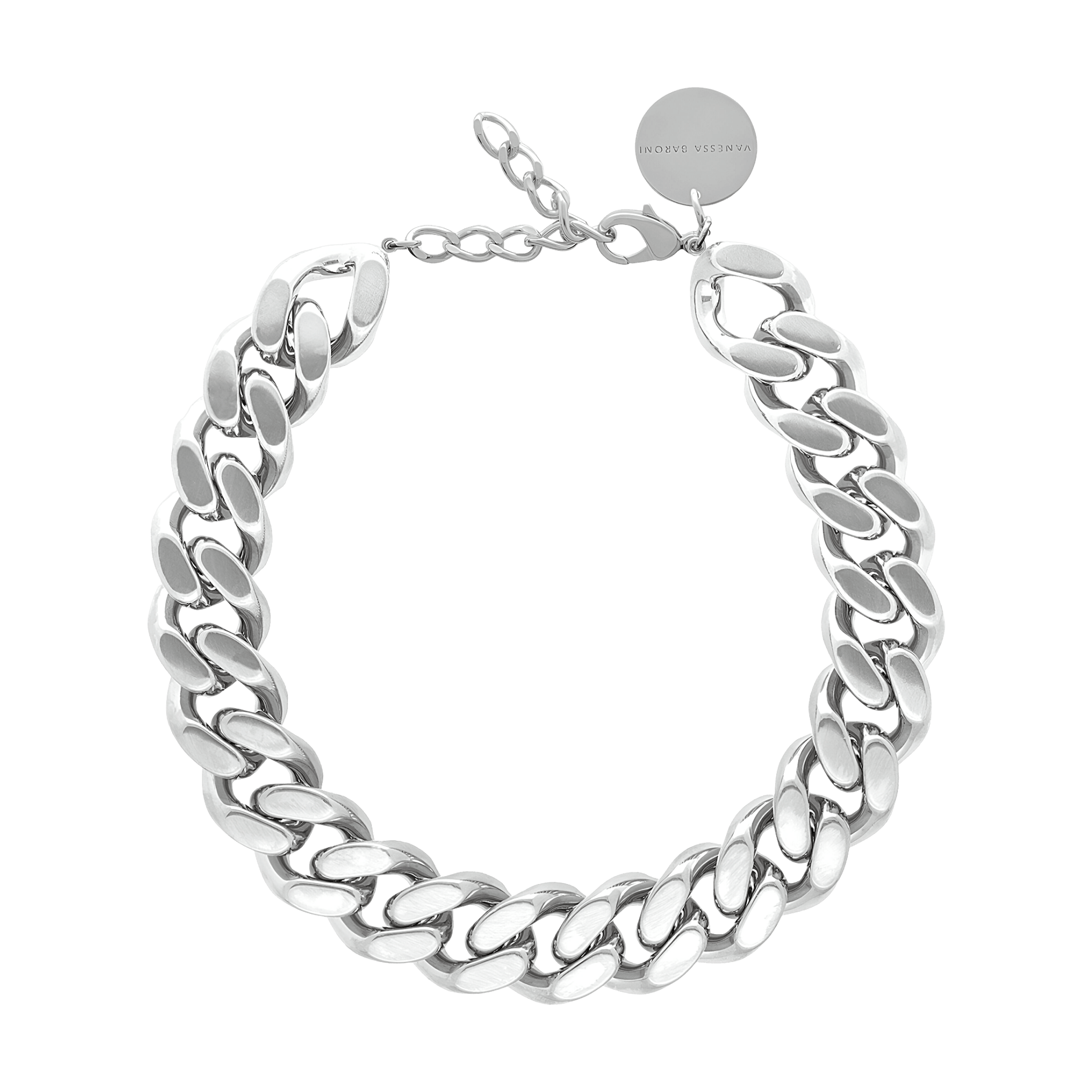 Vanessa Baroni Kette Flat Chain, silver, versilbert
