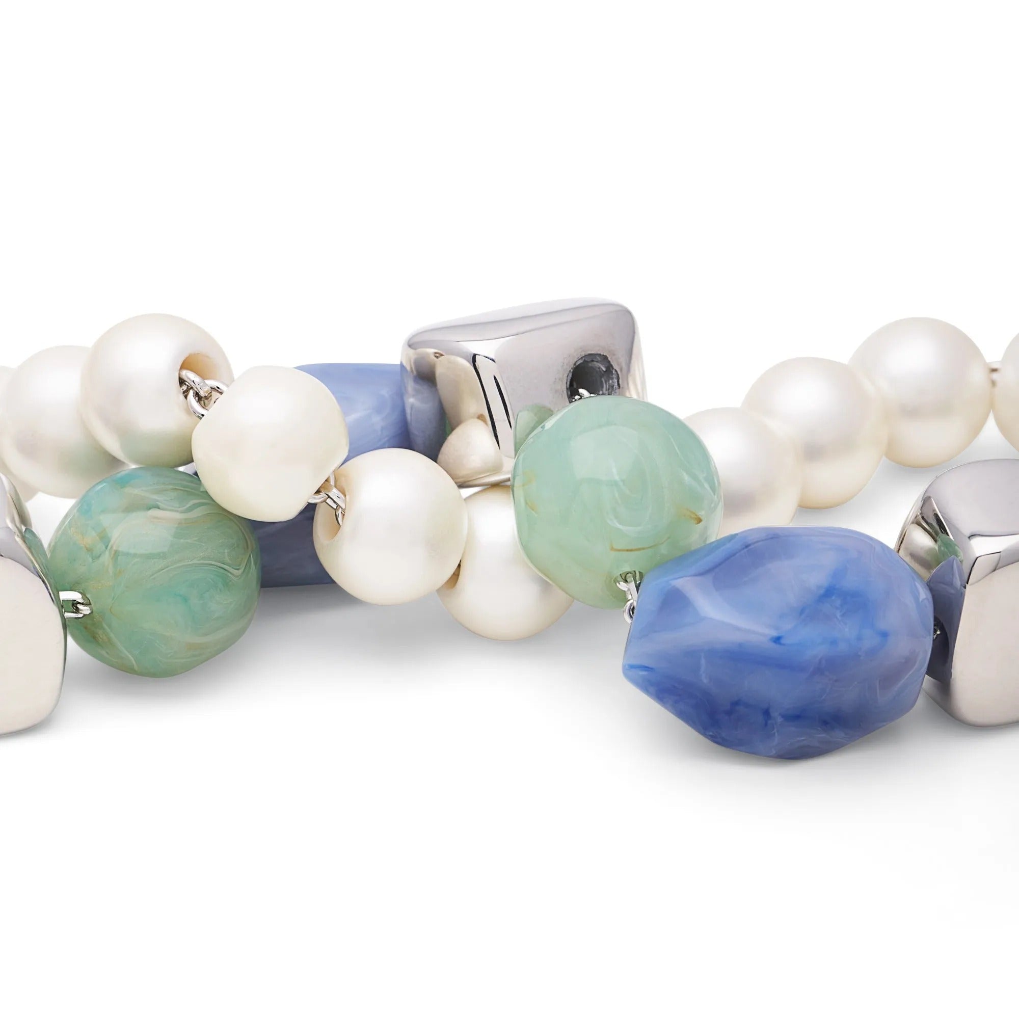 Vanessa Baroni Kette Formentera blue, versilbert