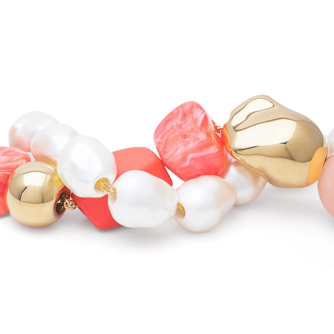 Vanessa Baroni Kette Ibiza peach, vergoldet