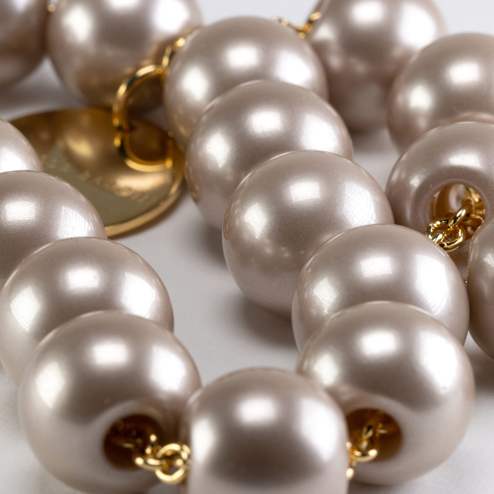 Vanessa Baroni Kette Small Beads Short, champagner pearl, vergoldet
