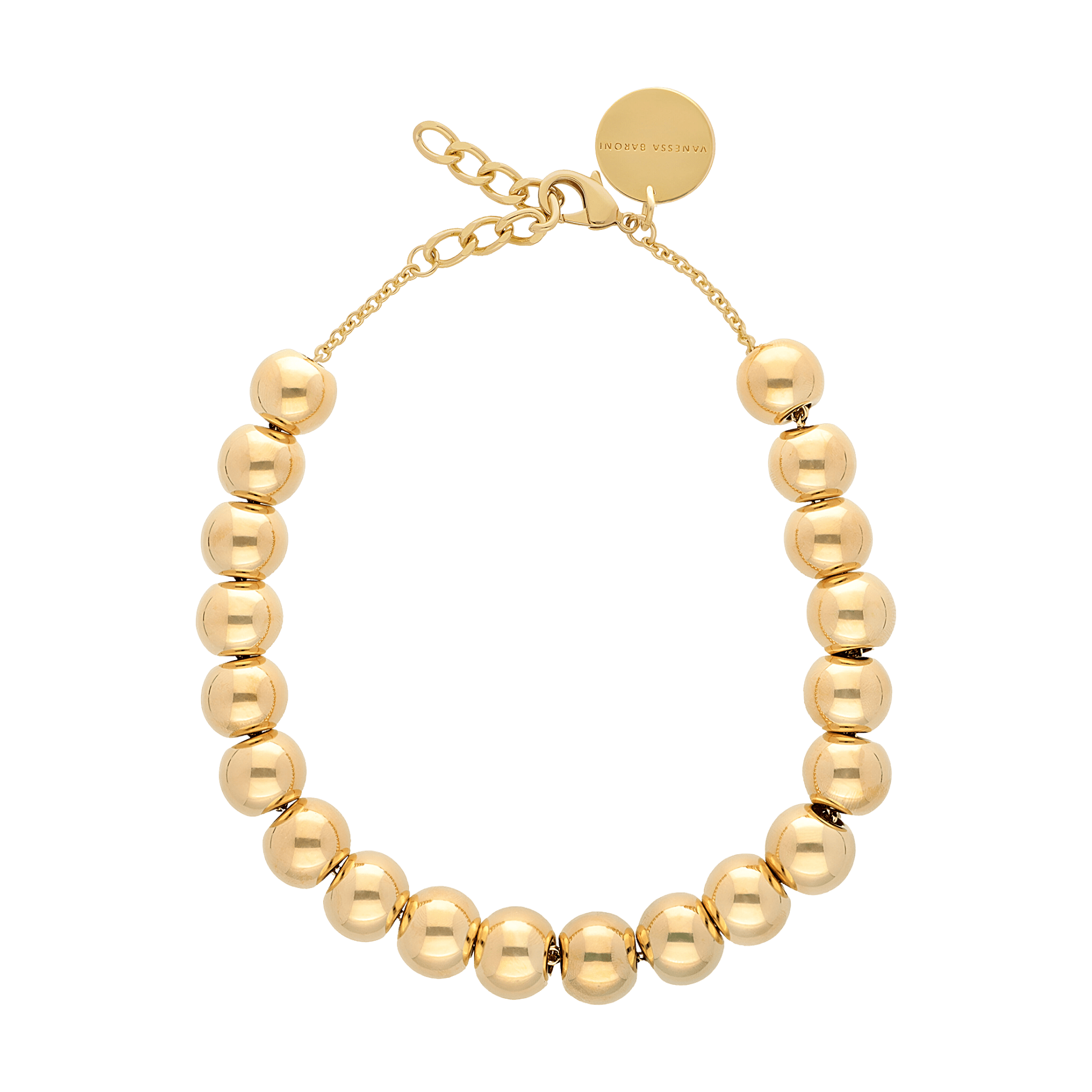 Vanessa Baroni Kette Small Beads Short, gold, vergoldet