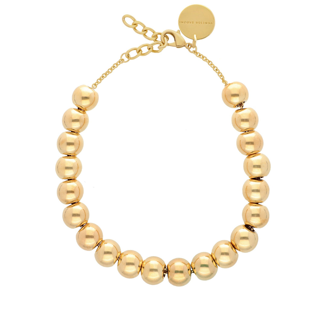 Vanessa Baroni Kette Small Beads Short, gold, vergoldet