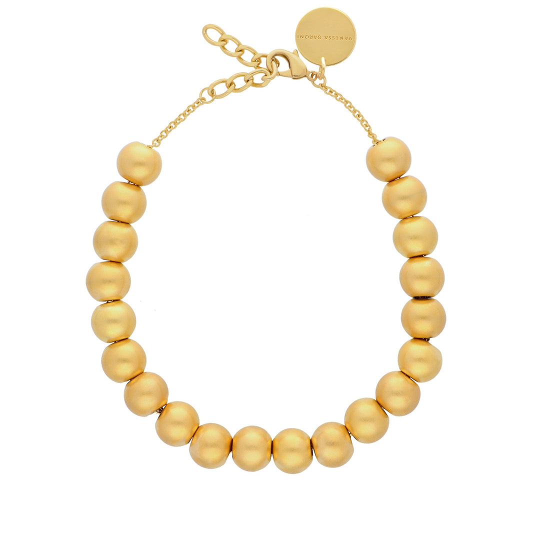 Vanessa Baroni Kette Small Beads Short, gold vintage, vergoldet