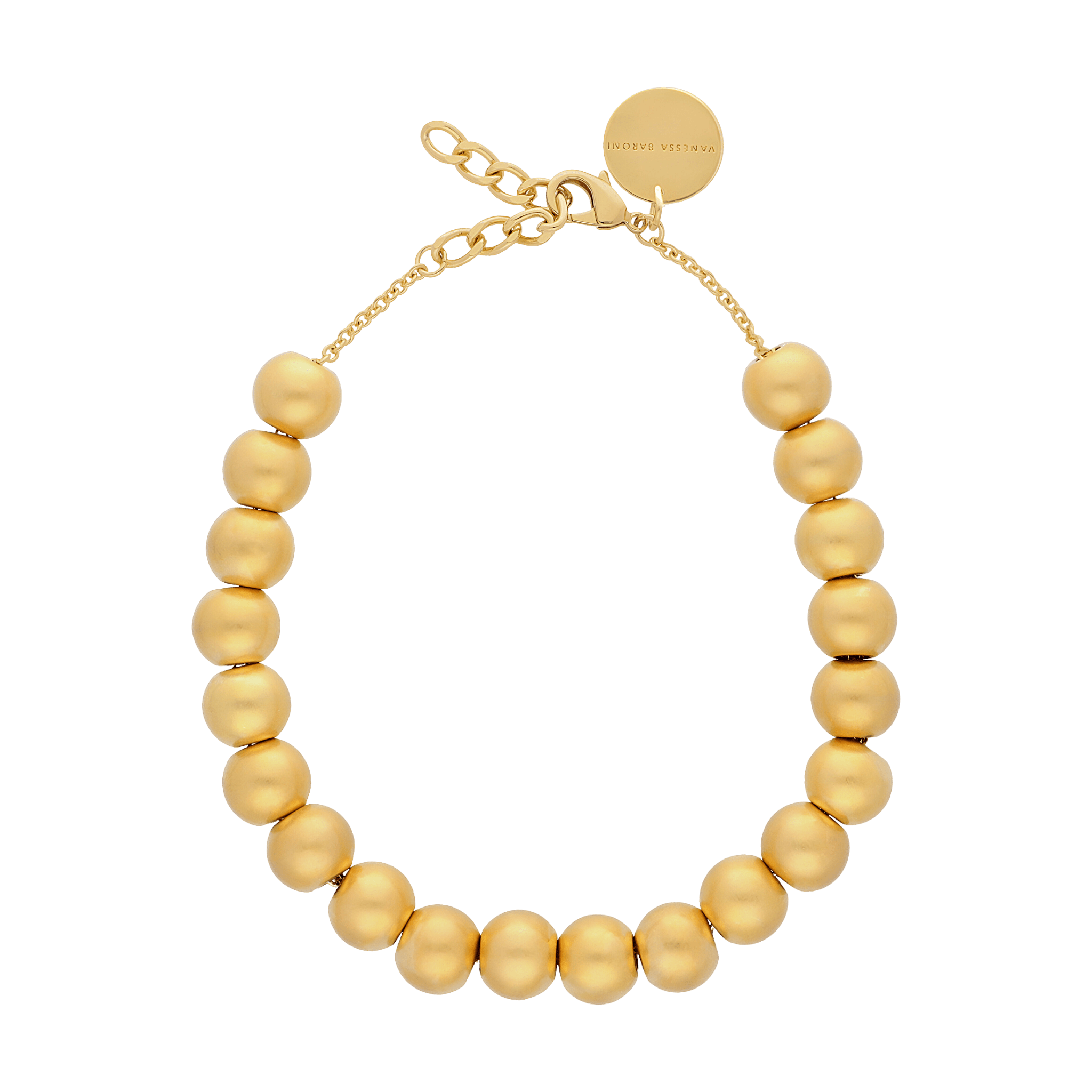 Vanessa Baroni Kette Small Beads Short, gold vintage, vergoldet