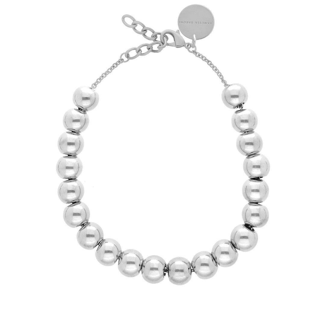 Vanessa Baroni Kette Small Beads Short, silver, versilbert