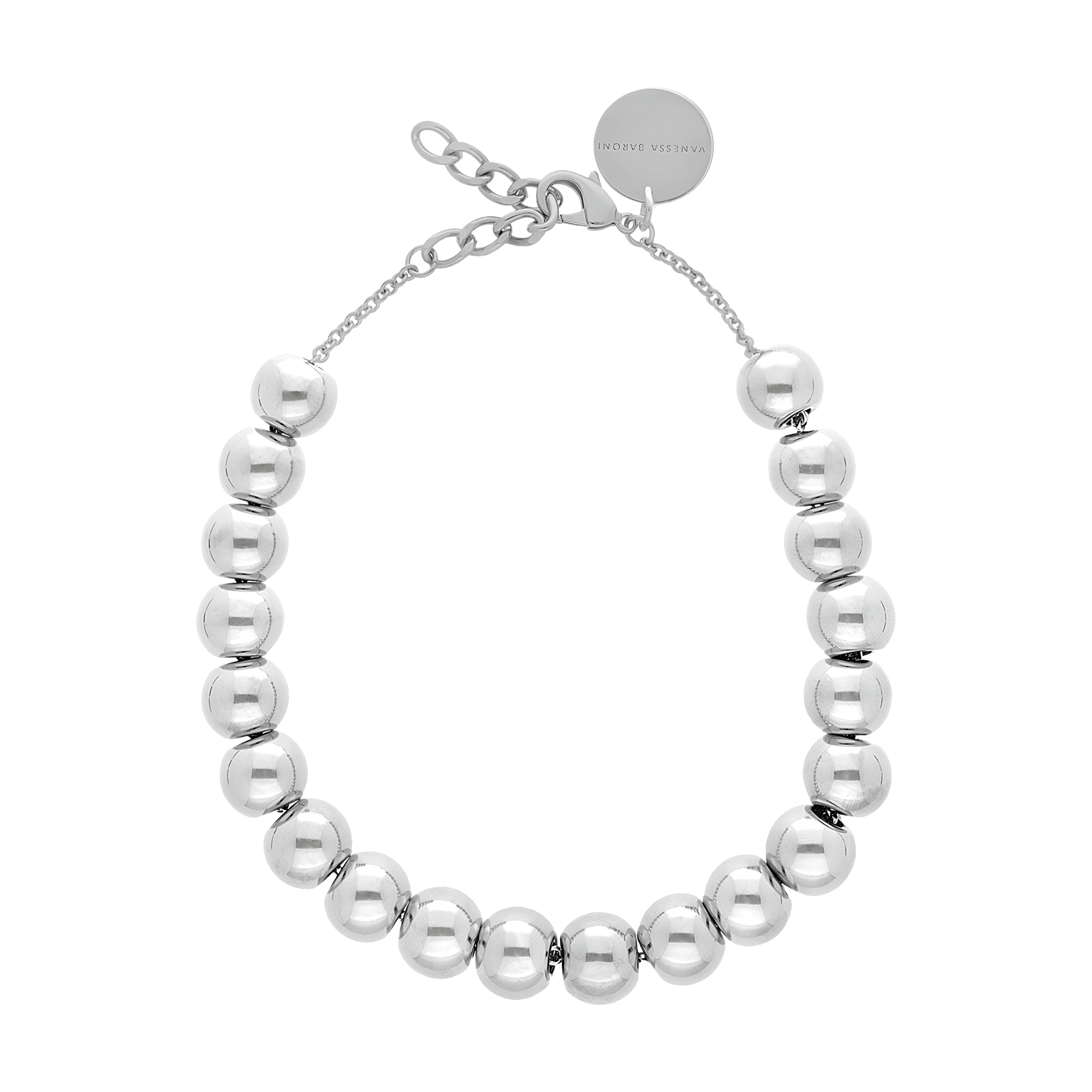 Vanessa Baroni Kette Small Beads Short, silver, versilbert