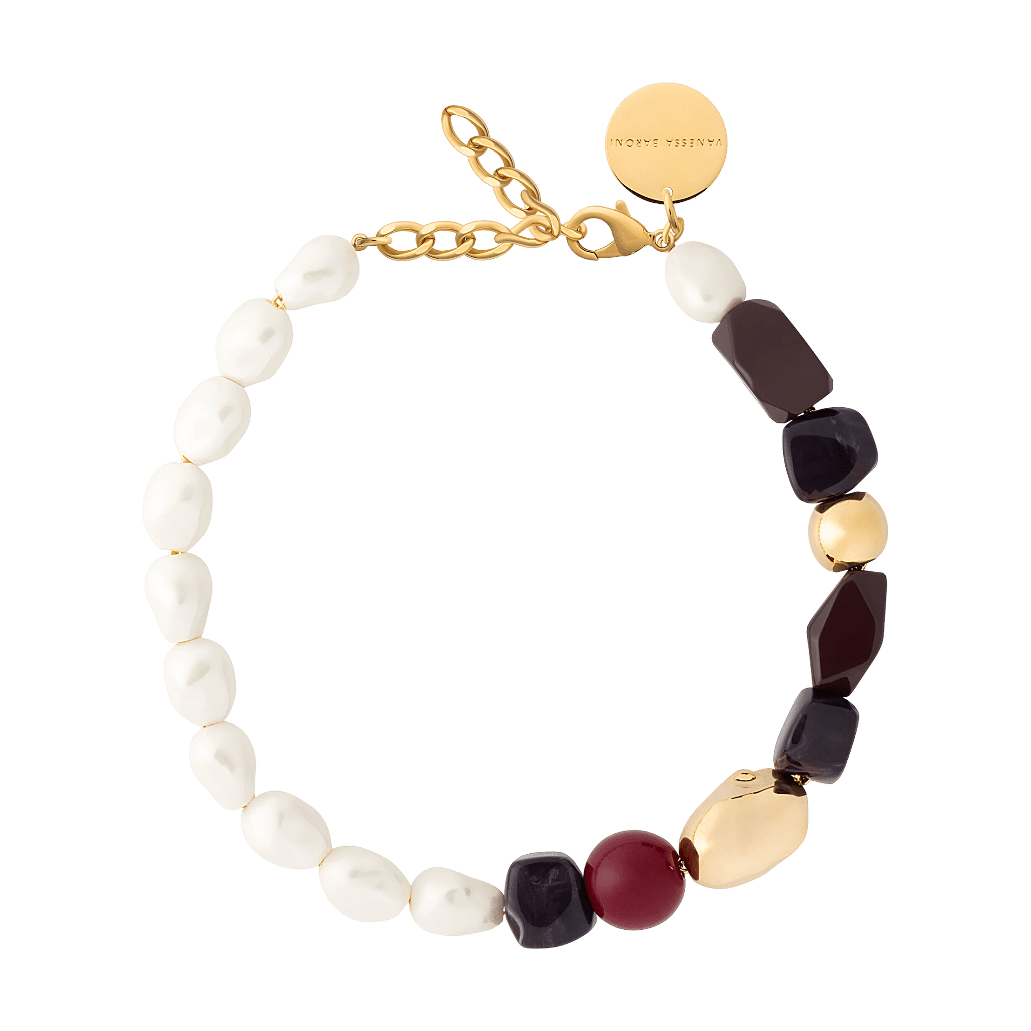 Vanessa Baroni Kette Winter Ibiza, bordeaux, vergoldet