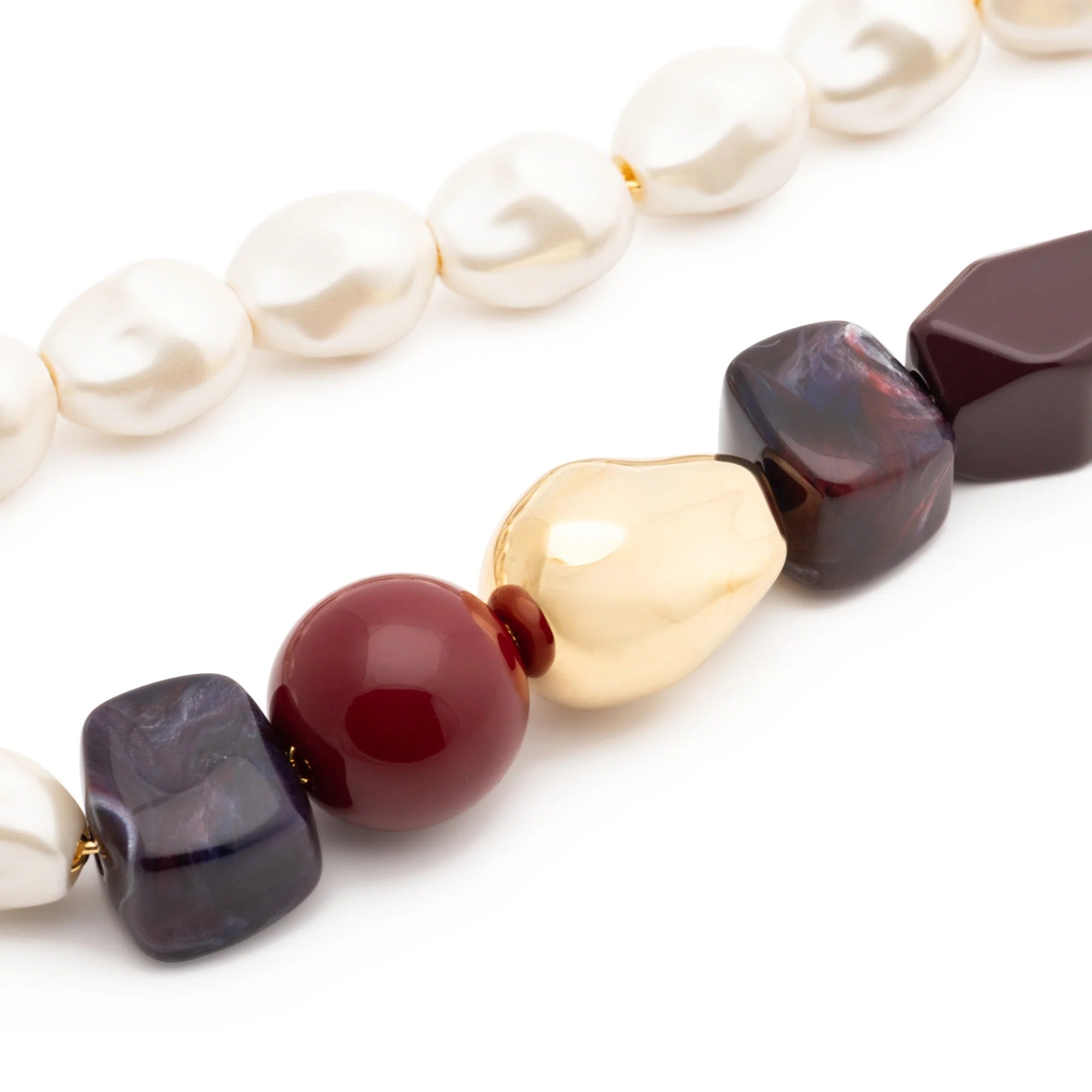 Vanessa Baroni Kette Winter Ibiza, bordeaux, vergoldet