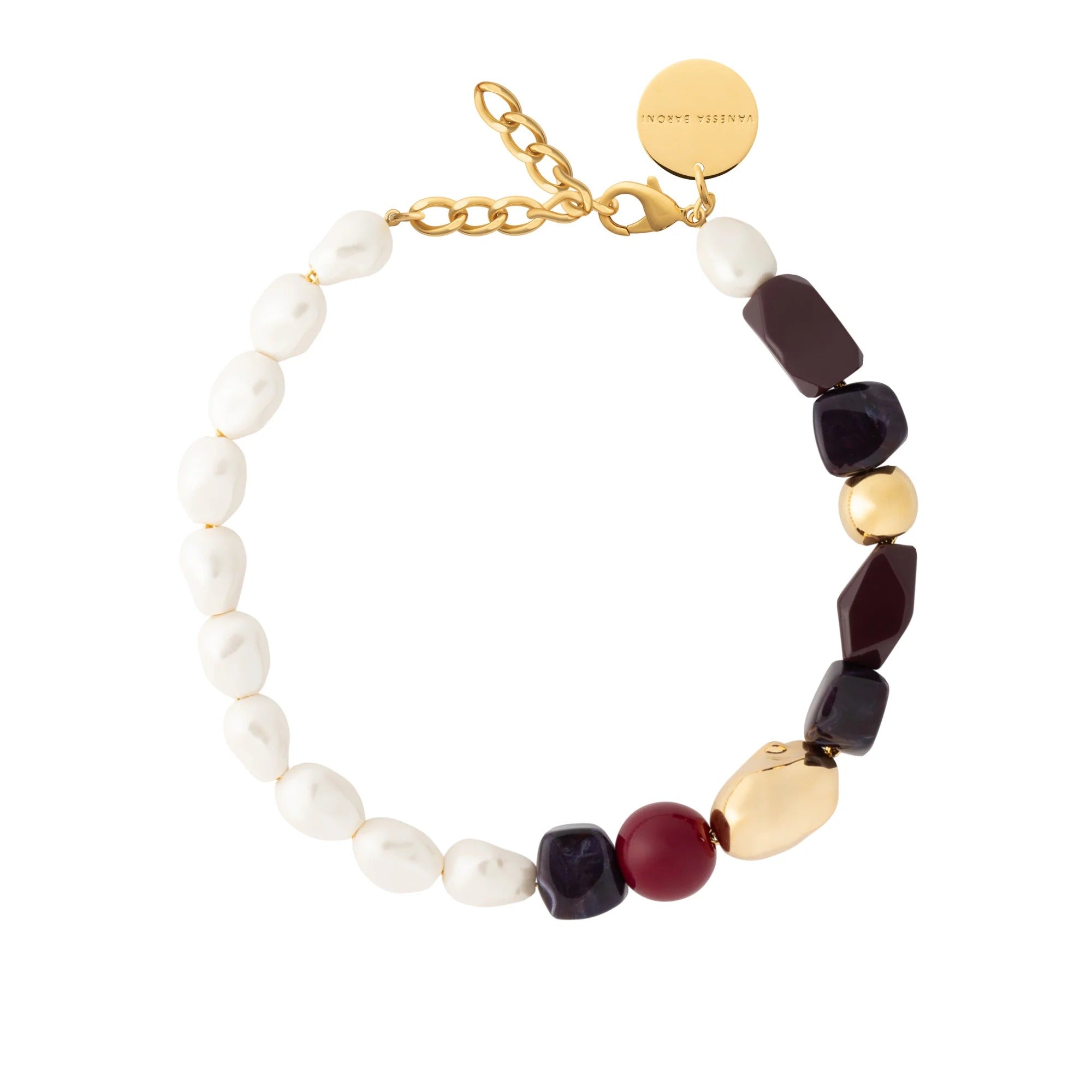 Vanessa Baroni Kette Winter Ibiza, bordeaux, vergoldet