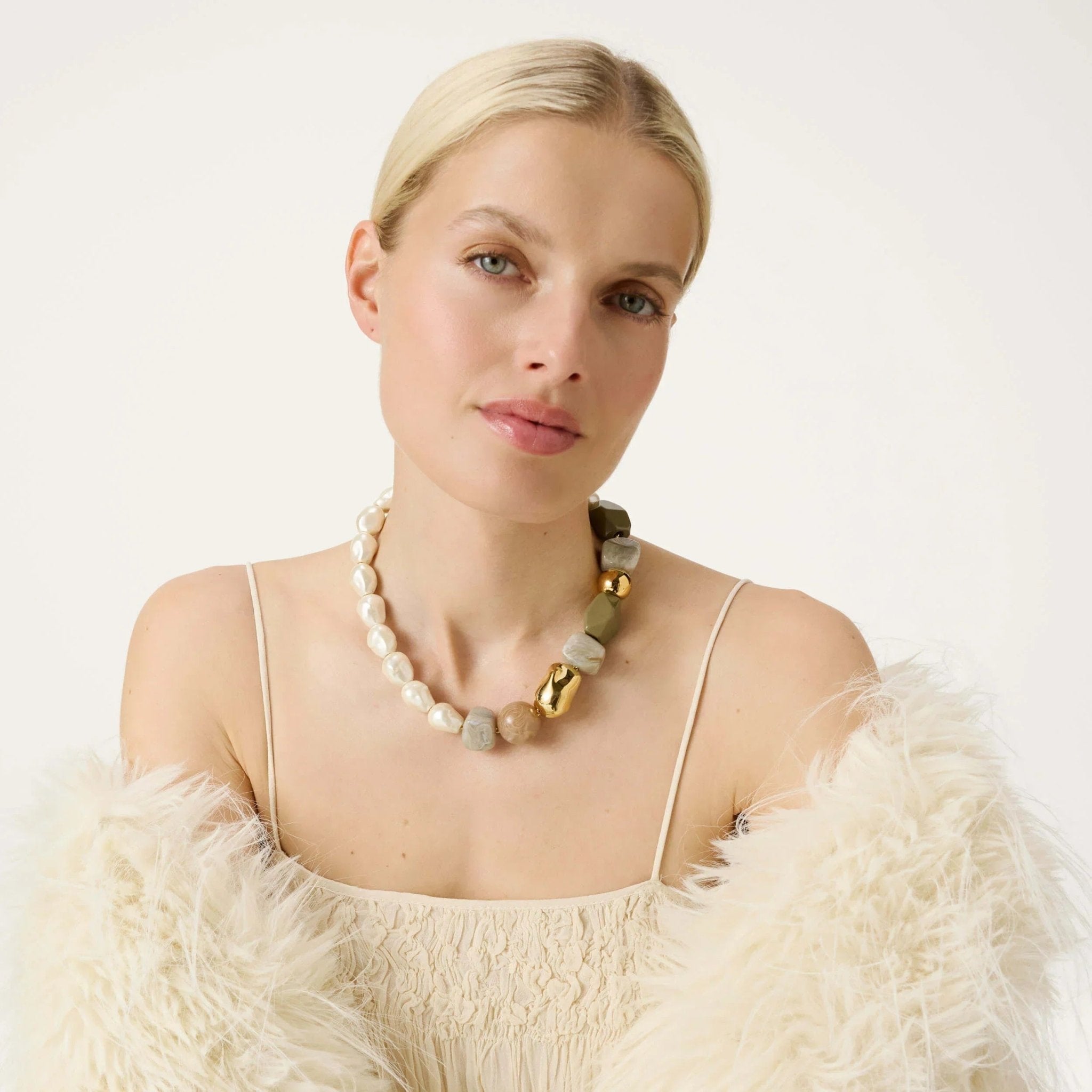 Vanessa Baroni Kette Winter Ibiza, green, vergoldet