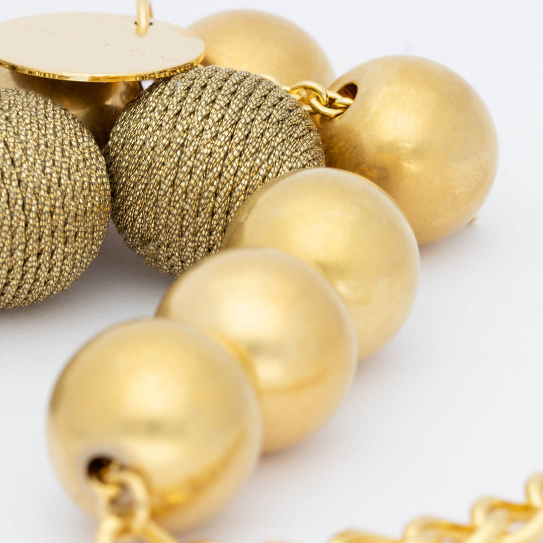 Vanessa Baroni Kette Wrapped Beads, gold vintage, vergoldet