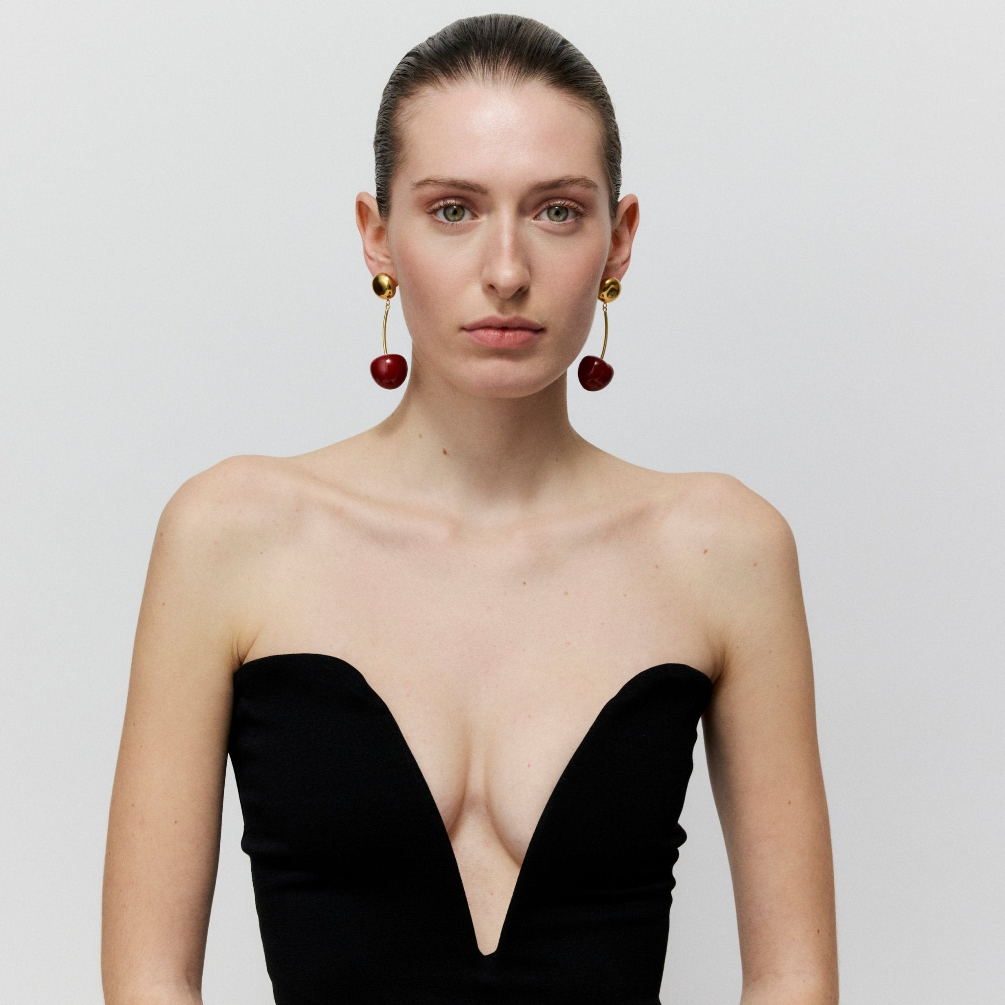 Vanessa Baroni Ohrringe Cherry, vergoldet