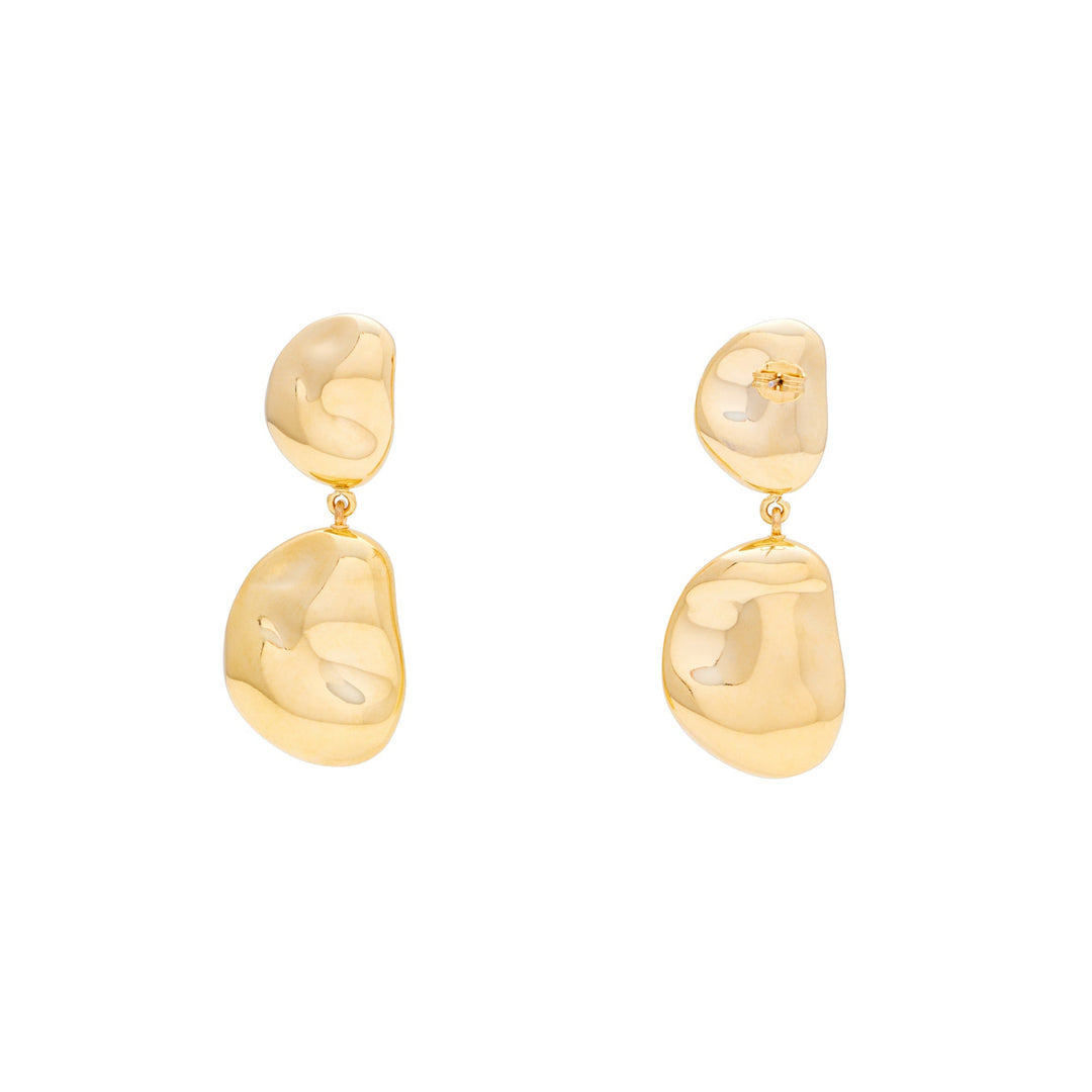 Vanessa Baroni Ohrringe Double Nugget, gold, vergoldet