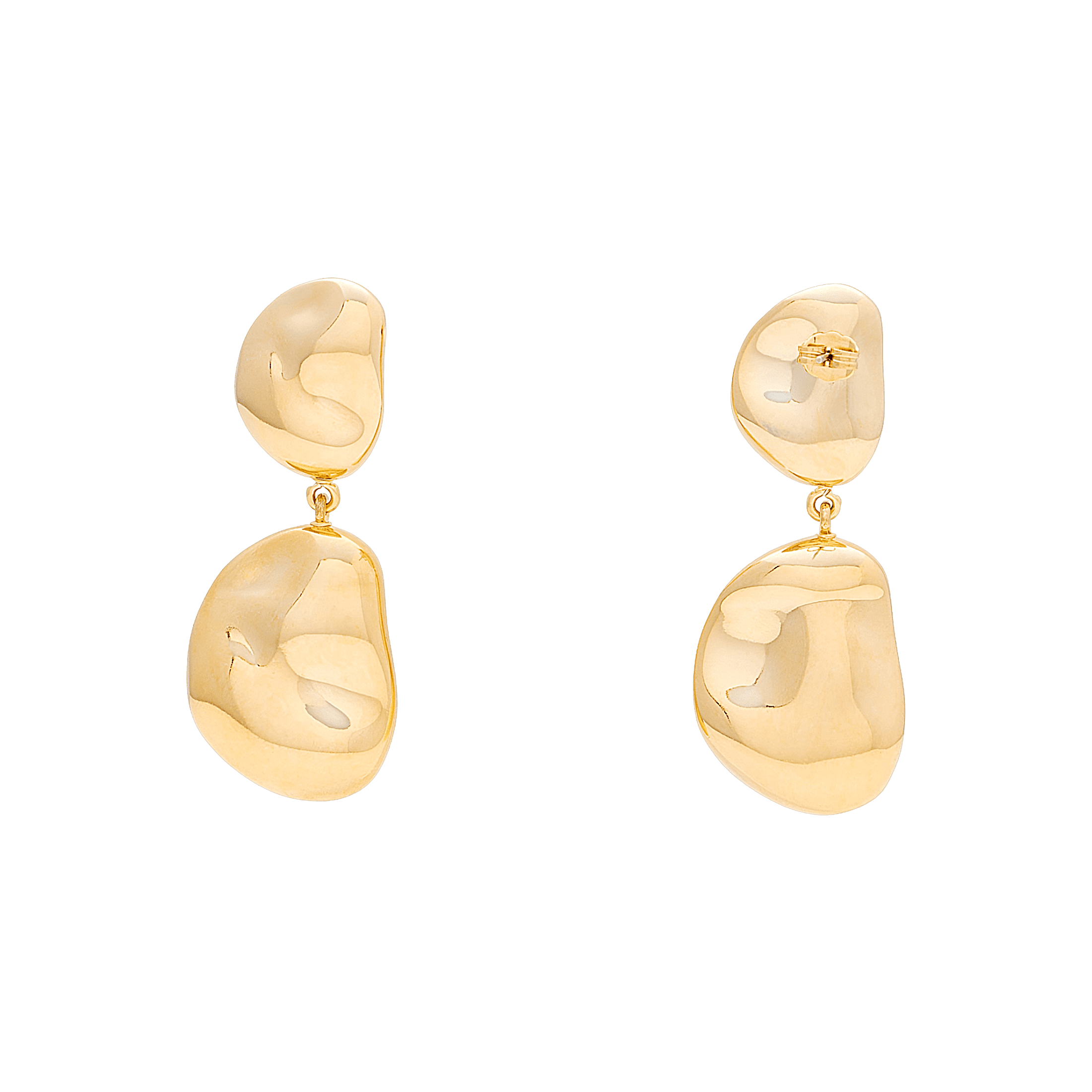 Vanessa Baroni Ohrringe Double Nugget, gold, vergoldet