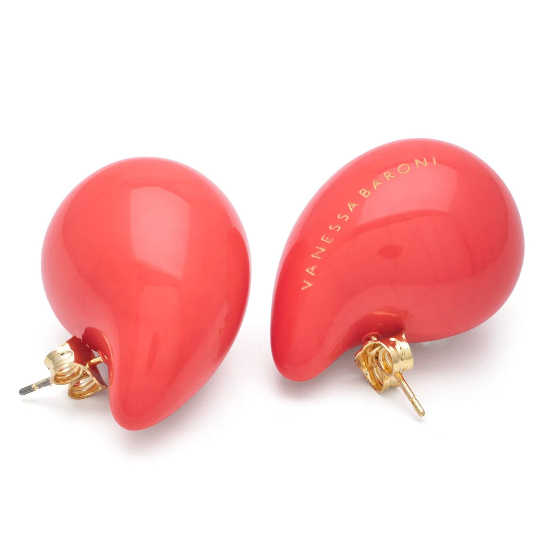 Vanessa Baroni Ohrringe Drop, lipstick, vergoldet