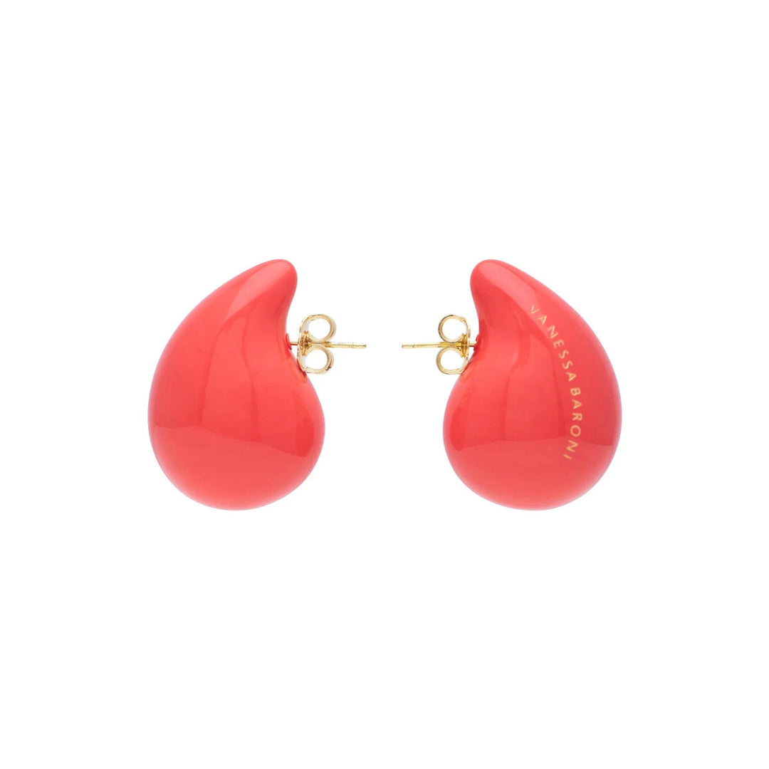Vanessa Baroni Ohrringe Drop, lipstick, vergoldet