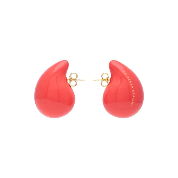 Vanessa Baroni Ohrringe Drop, lipstick, vergoldet