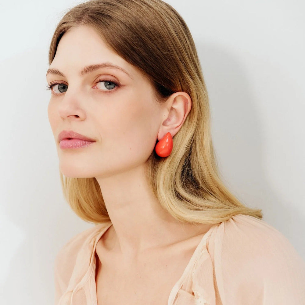 Vanessa Baroni Ohrringe Drop, lipstick, vergoldet