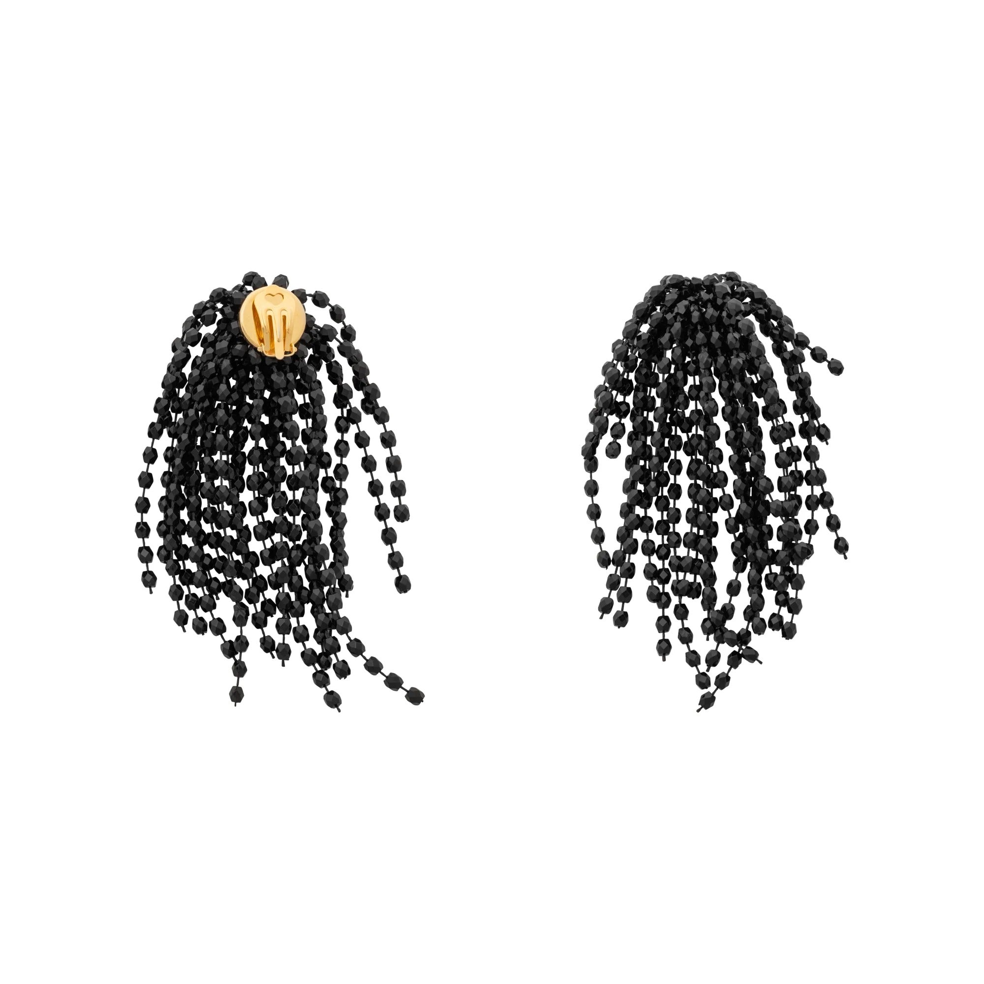 Vanessa Baroni Ohrringe Fringe, black, vergoldet