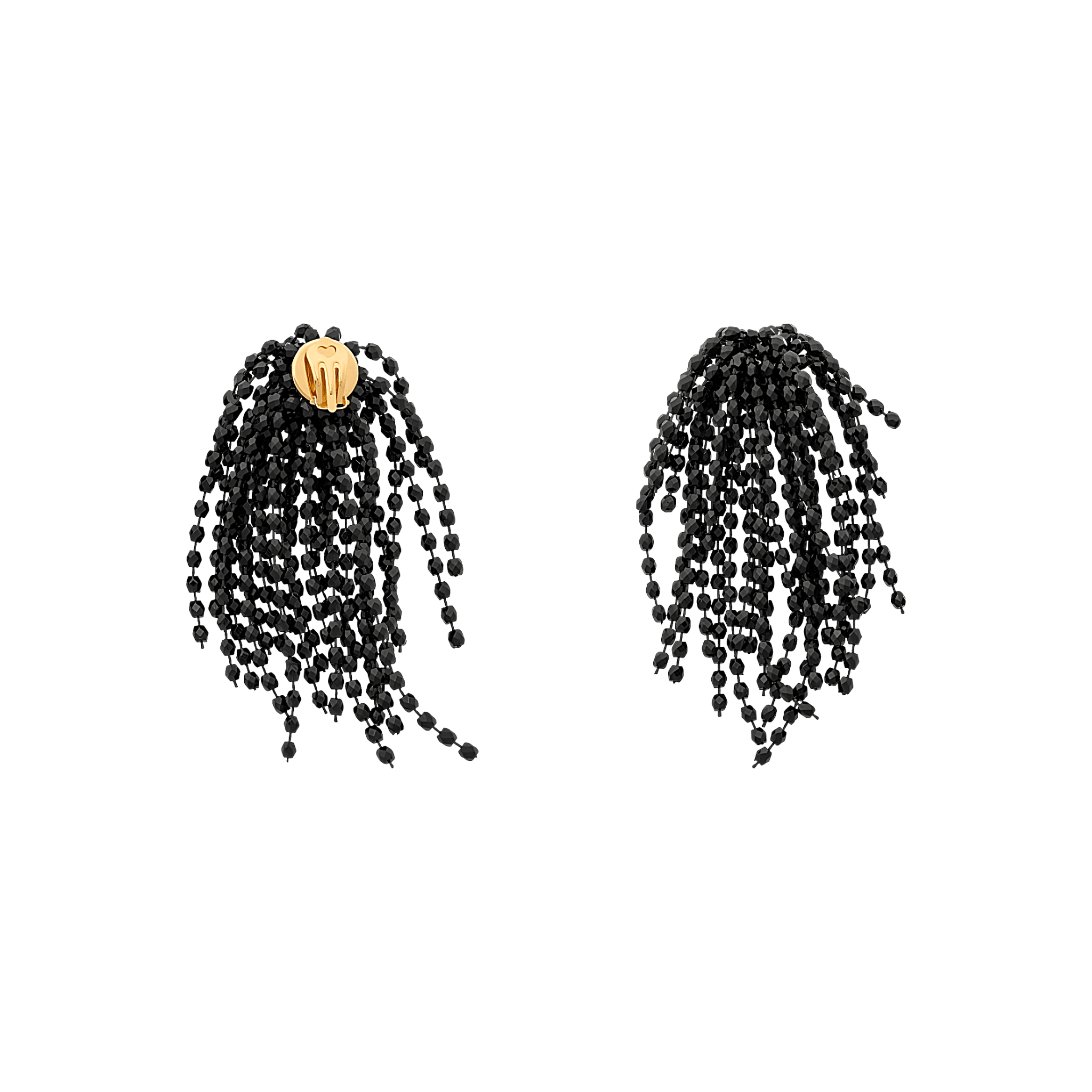 Vanessa Baroni Ohrringe Fringe, black, vergoldet