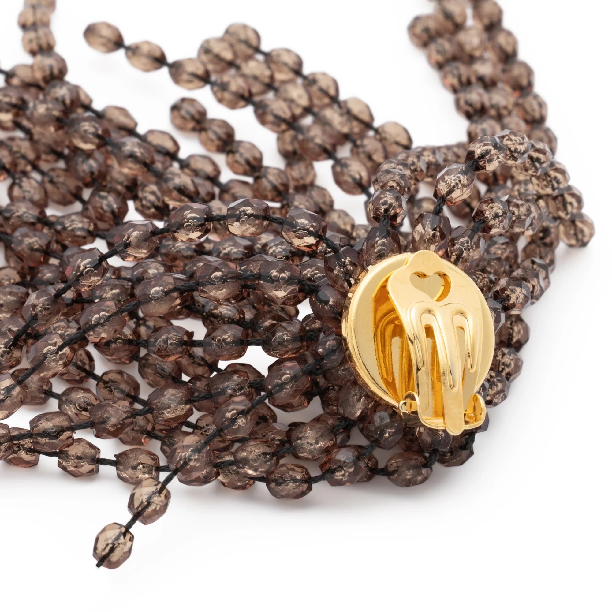 Vanessa Baroni Ohrringe Fringe, brown, vergoldet