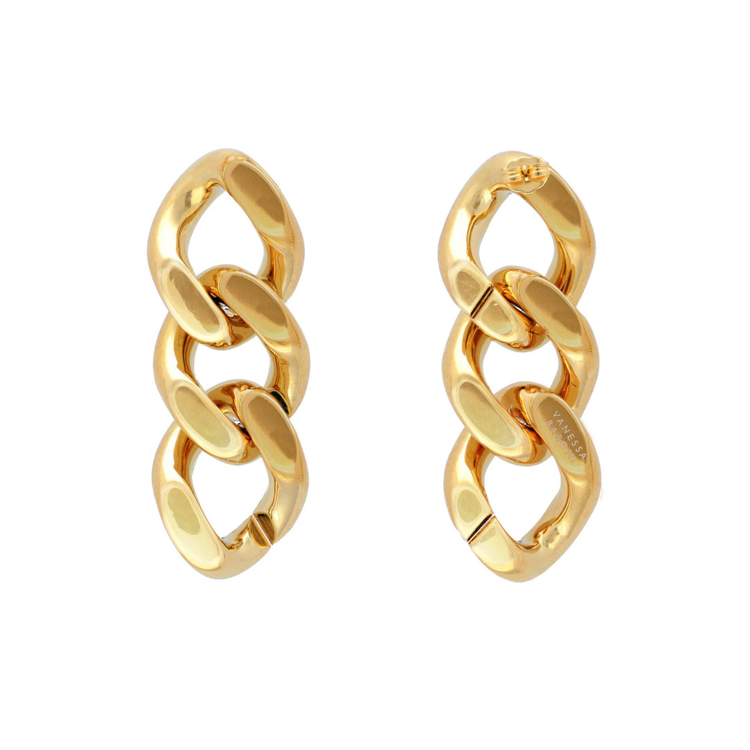 Vanessa Baroni Ohrringe New Flat Chain, gold, vergoldet