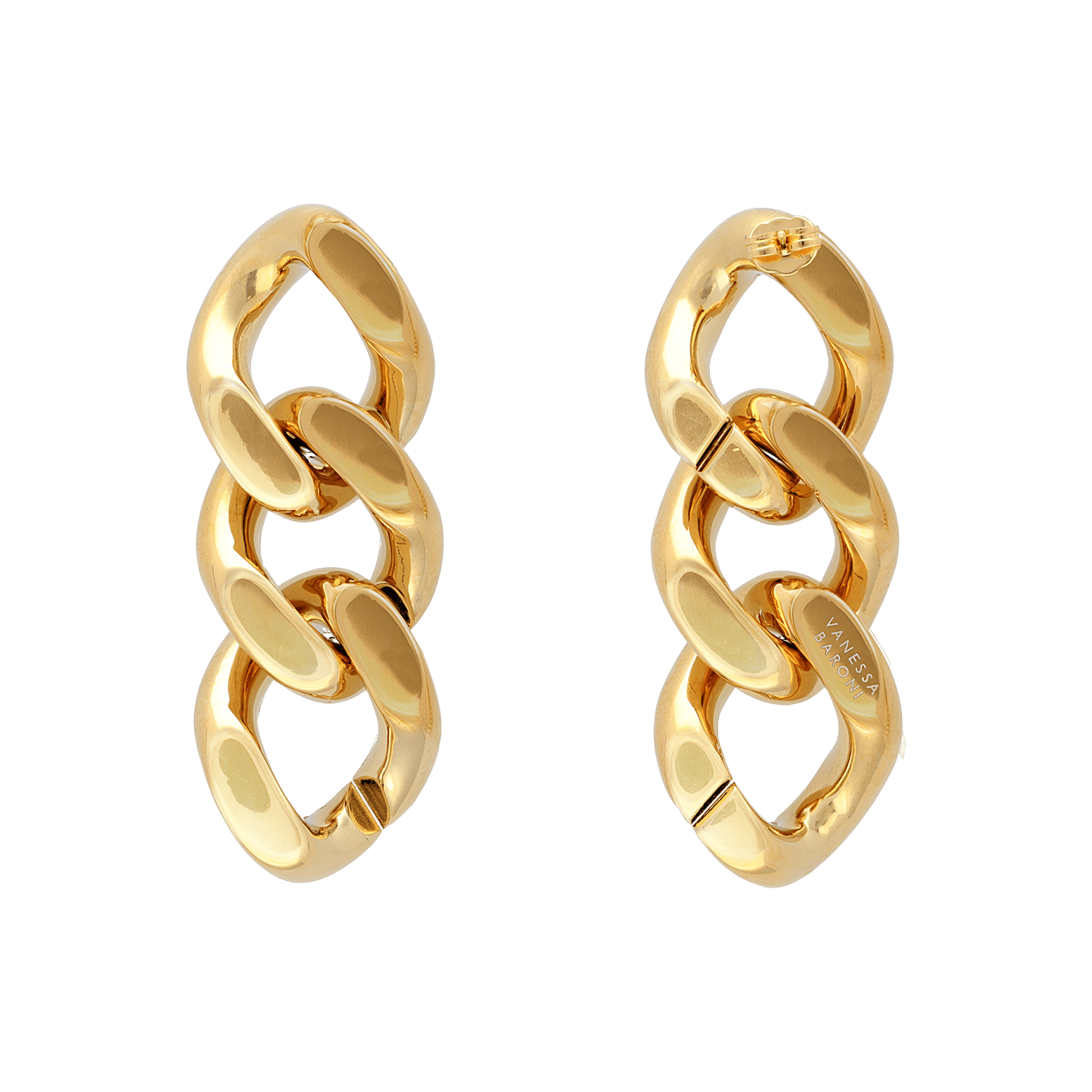 Vanessa Baroni Ohrringe New Flat Chain, gold, vergoldet