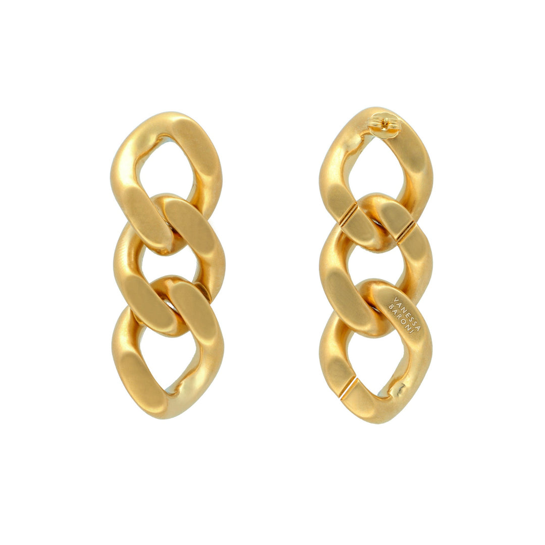 Vanessa Baroni Ohrringe New Flat Chain, gold vintage, vergoldet