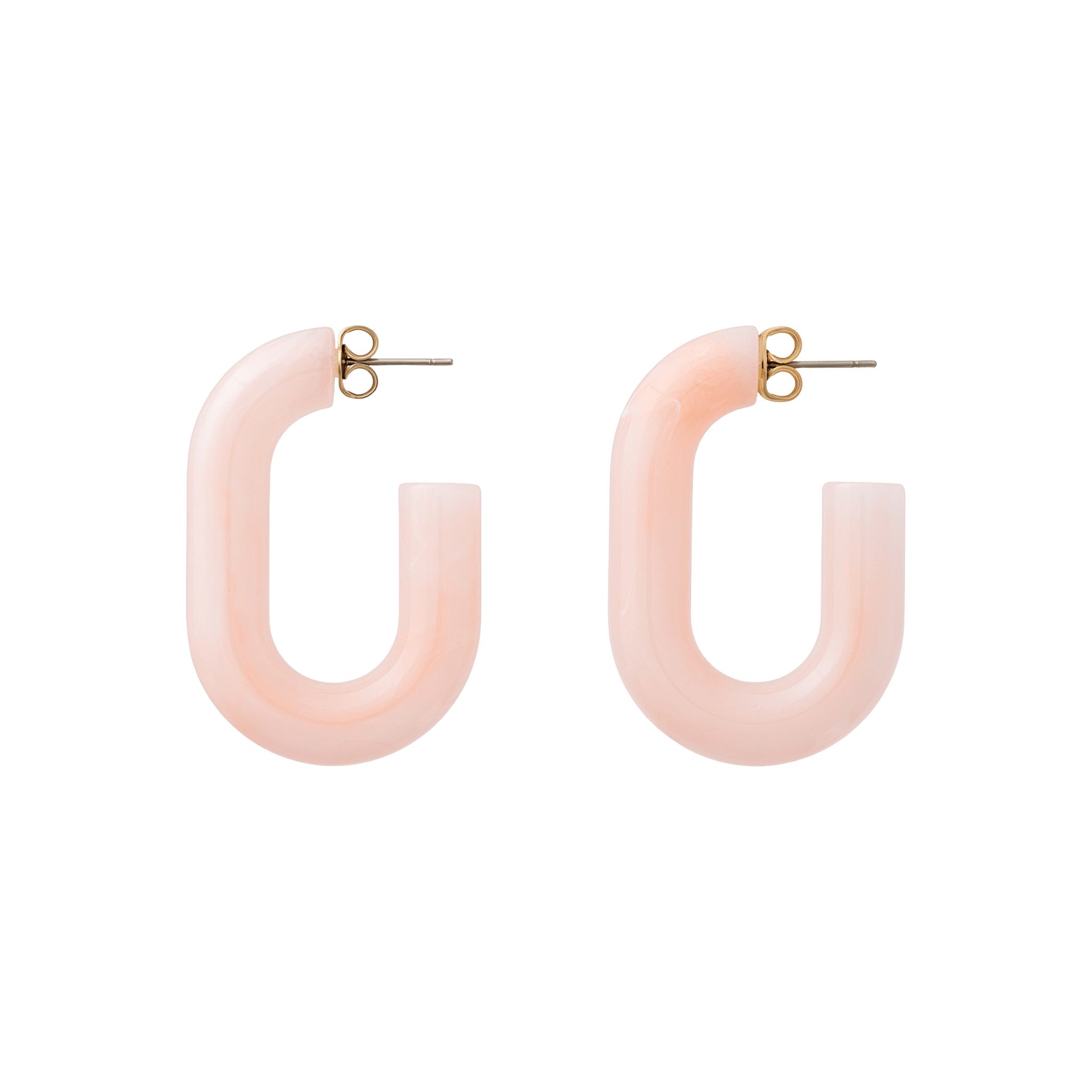 Vanessa Baroni Ohrringe New Oval, peach sorbet, vergoldet