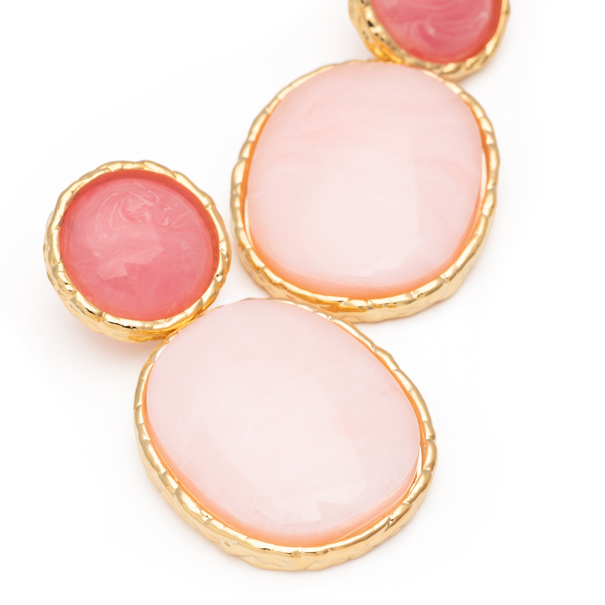 Vanessa Baroni Ohrringe Vintage Oval, watermelon - peach sorbet, vergoldet