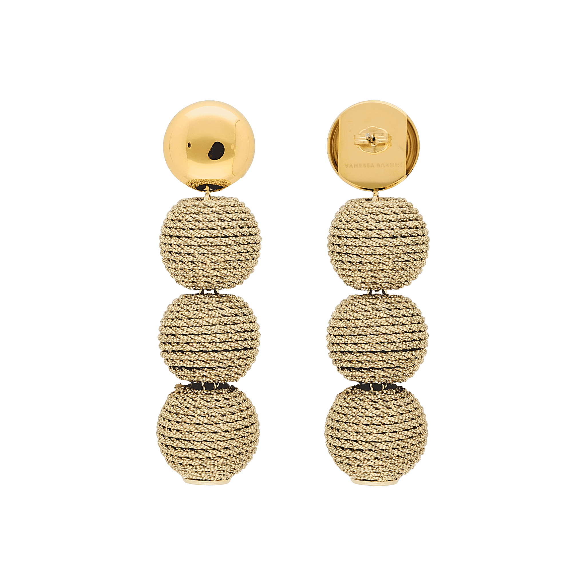 Vanessa Baroni Ohrringe Wrapped Small Beads, gold, vergoldet