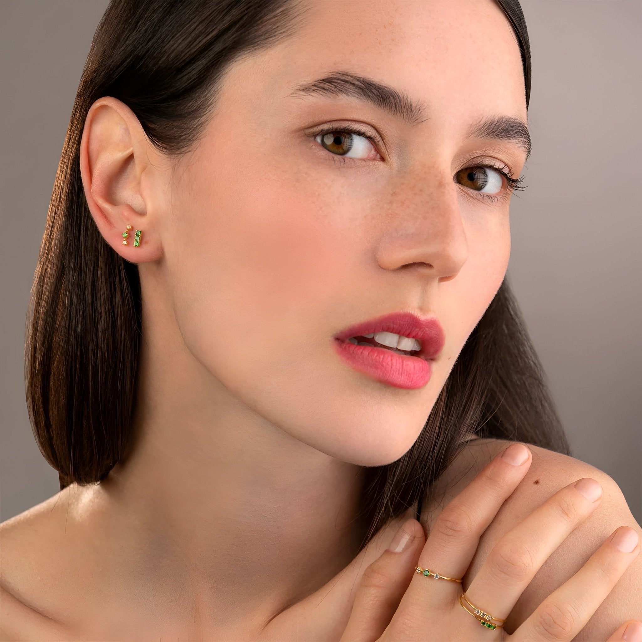 yours.Jewelry Ohrstecker Broken Vintage, gooseberry sorbet, vergoldet