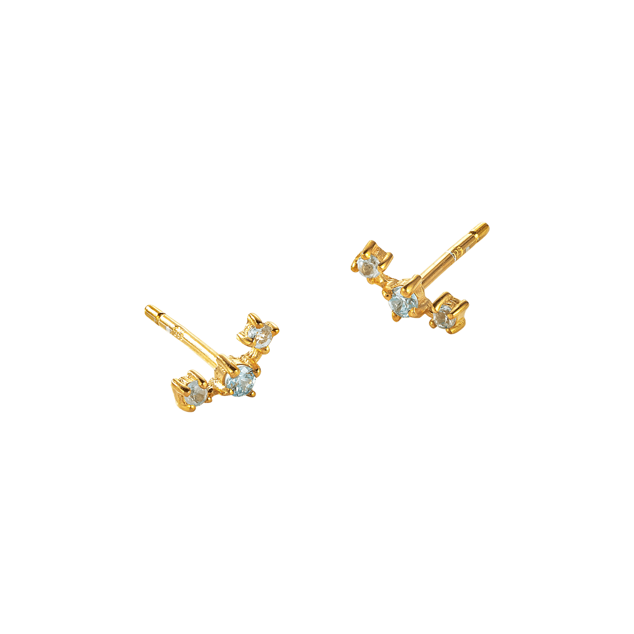 yours.Jewelry Ohrstecker Broken Vintage, milky sky, vergoldet