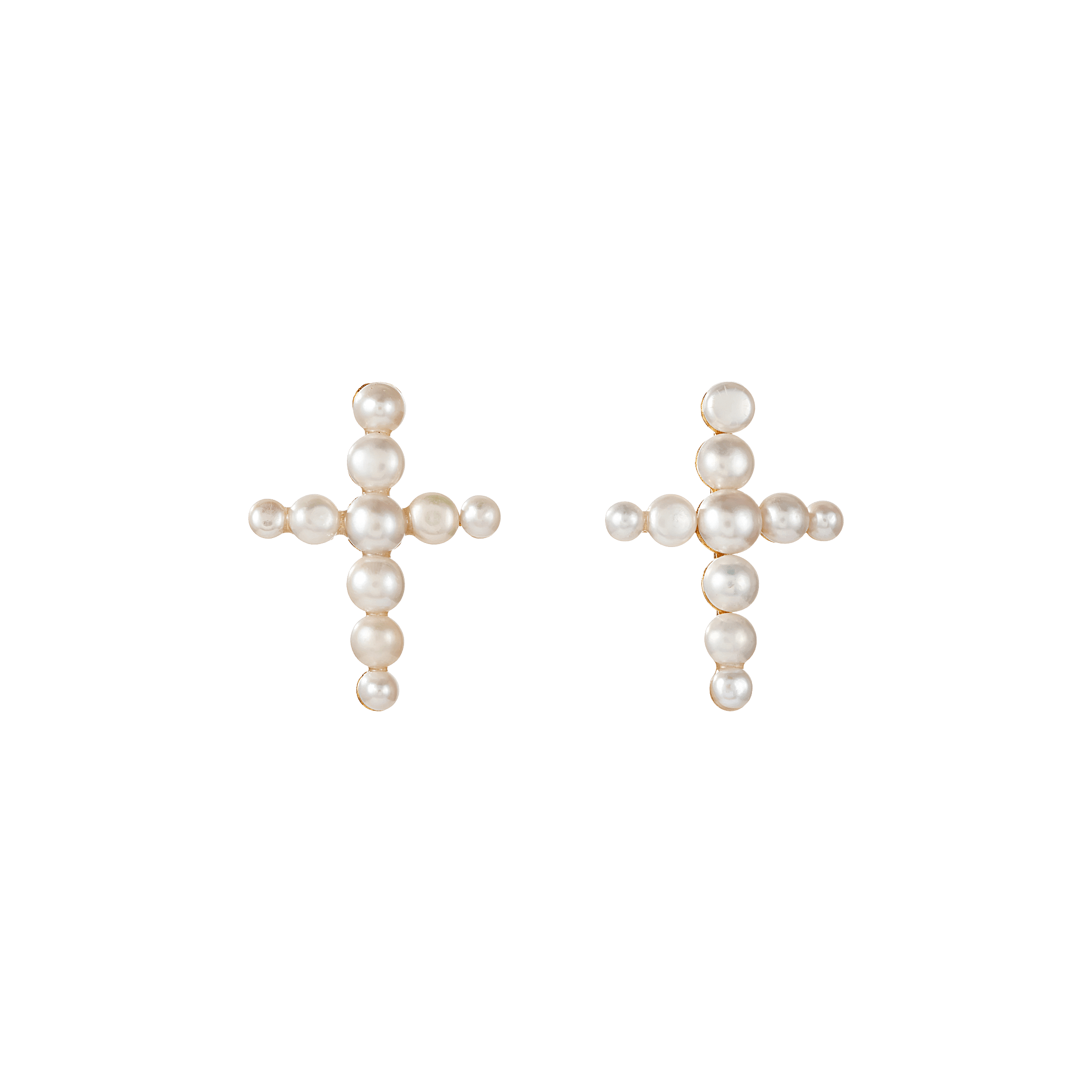yours.Jewelry Ohrstecker Cruz del Mar, icy ivory, vergoldet