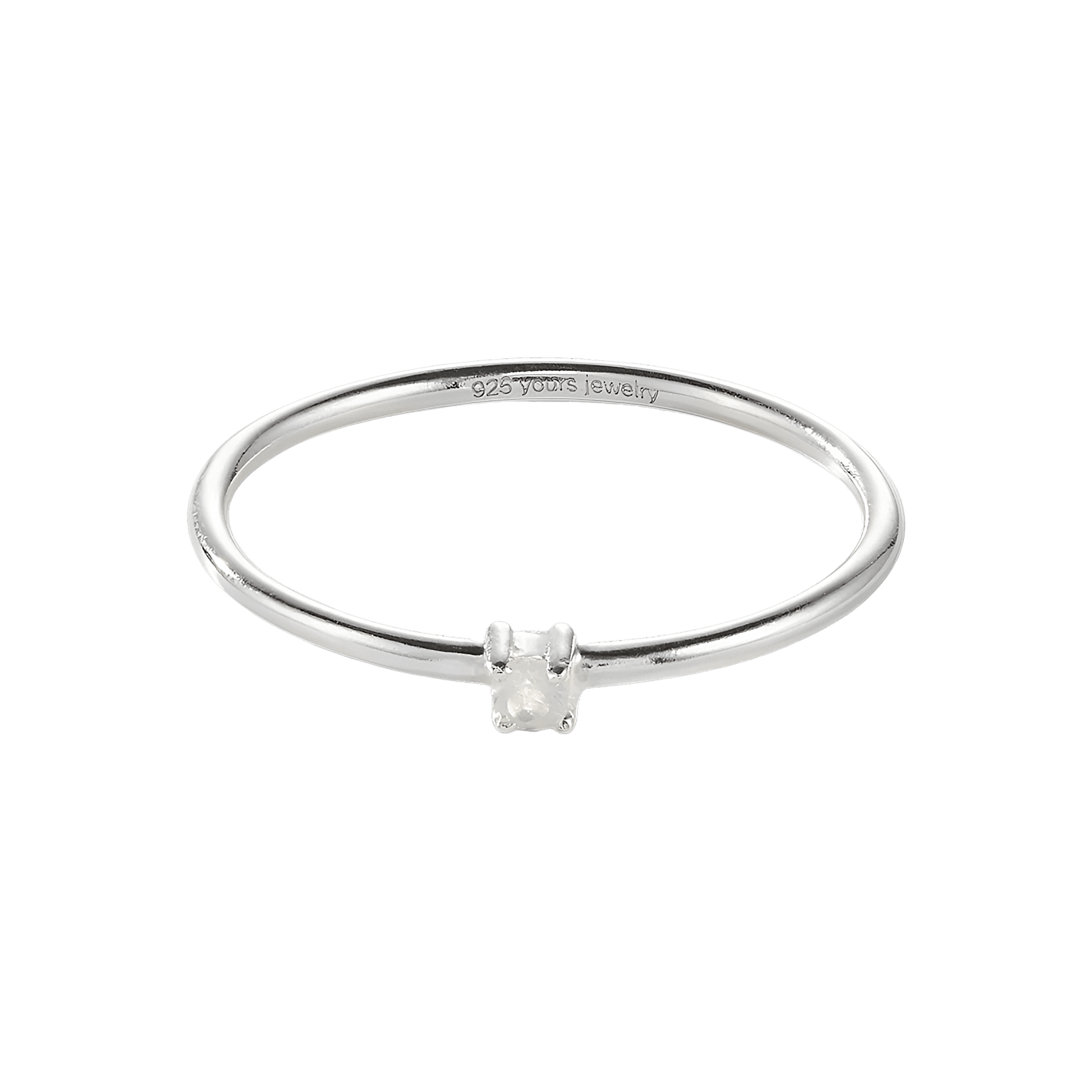 yours.Jewelry Ring Birdie, playful white, Silber
