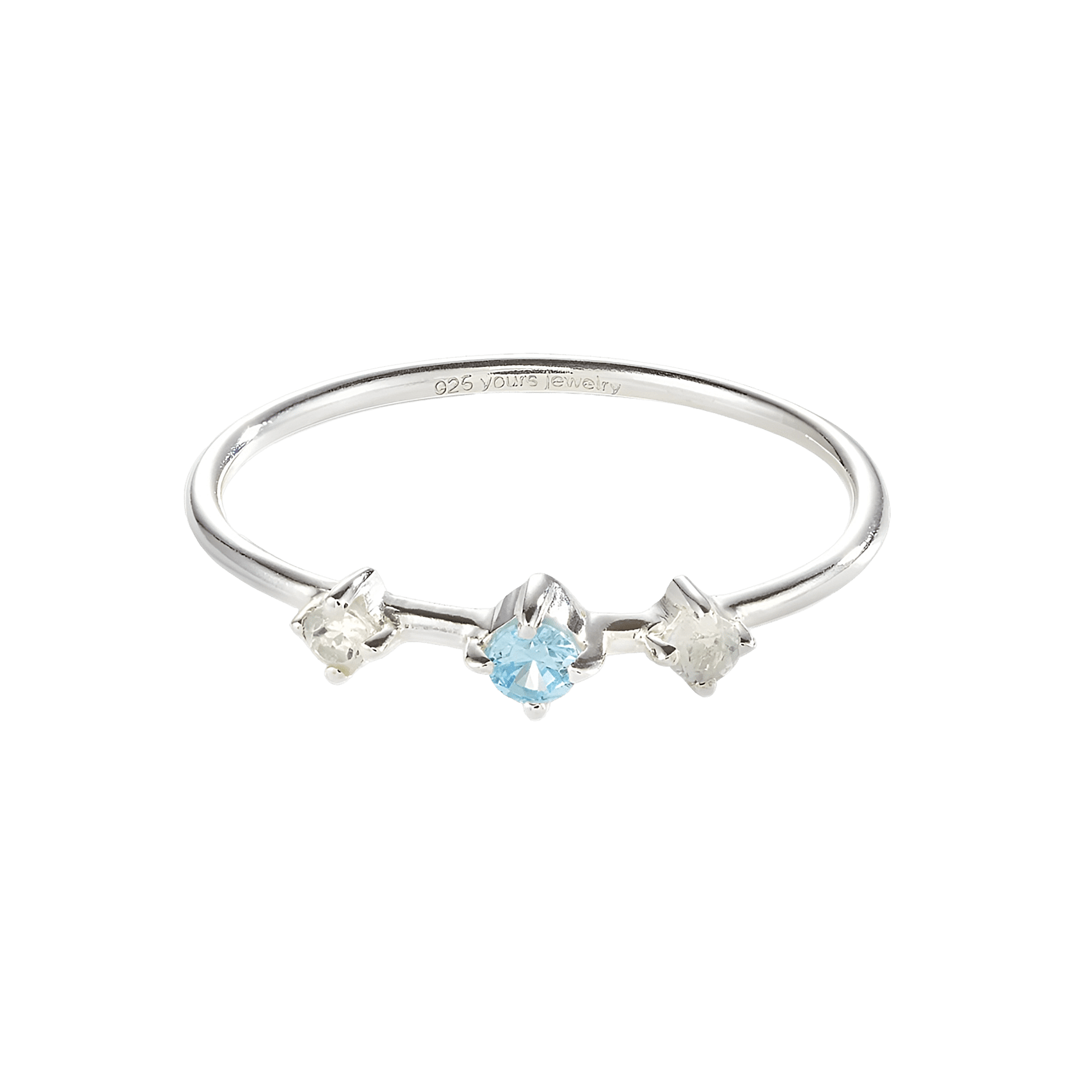 yours.Jewelry Ring Broken Vintage, milky sky, Silber