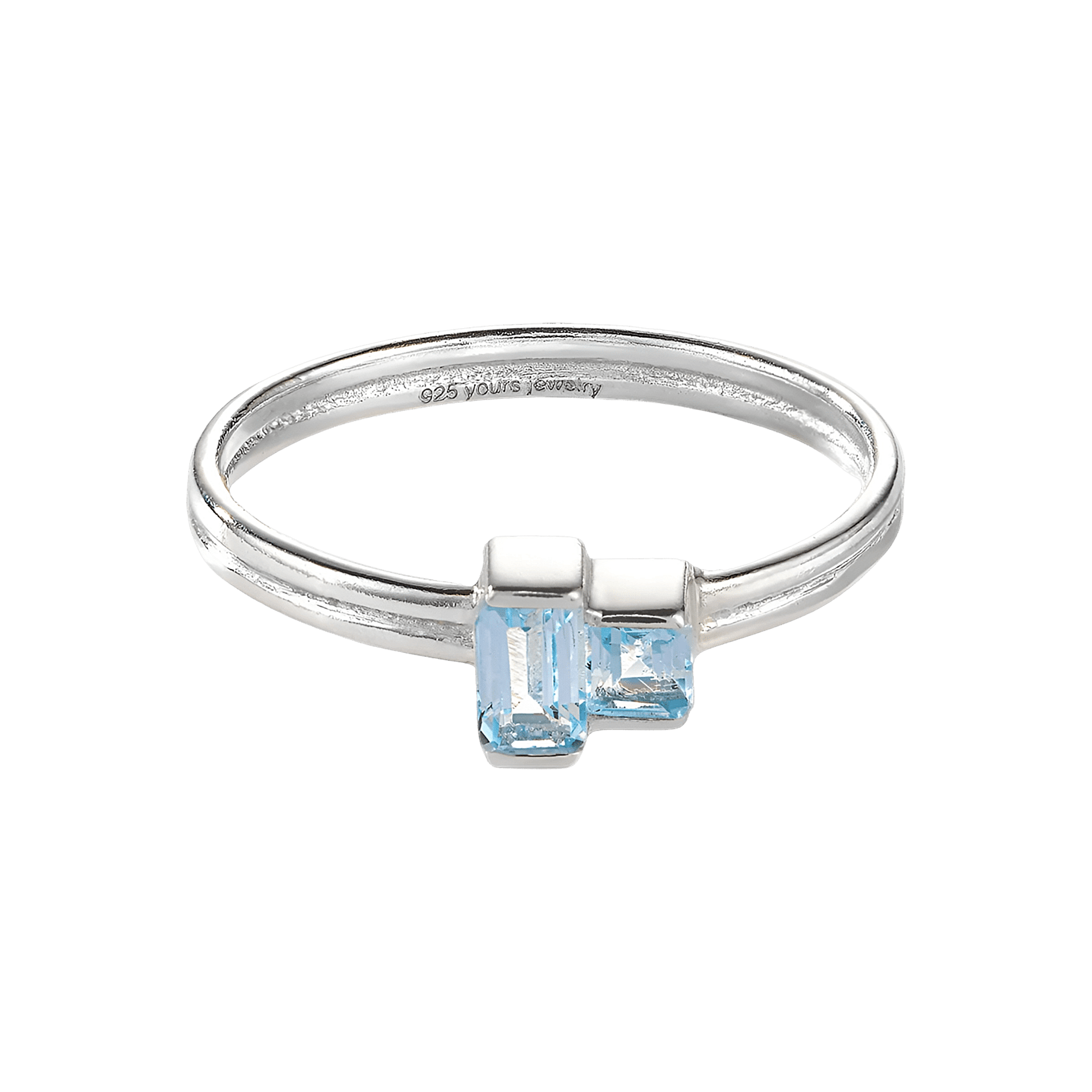 yours.Jewelry Ring Cheek to cheek, blissful blue, Silber