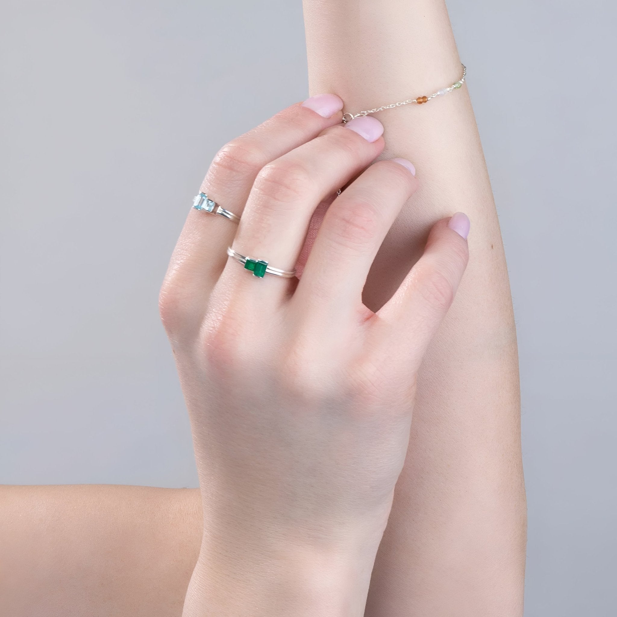 yours.Jewelry Ring Cheek to cheek, chartreuse, Silber 50, Ø innen ca. 15,9 mm