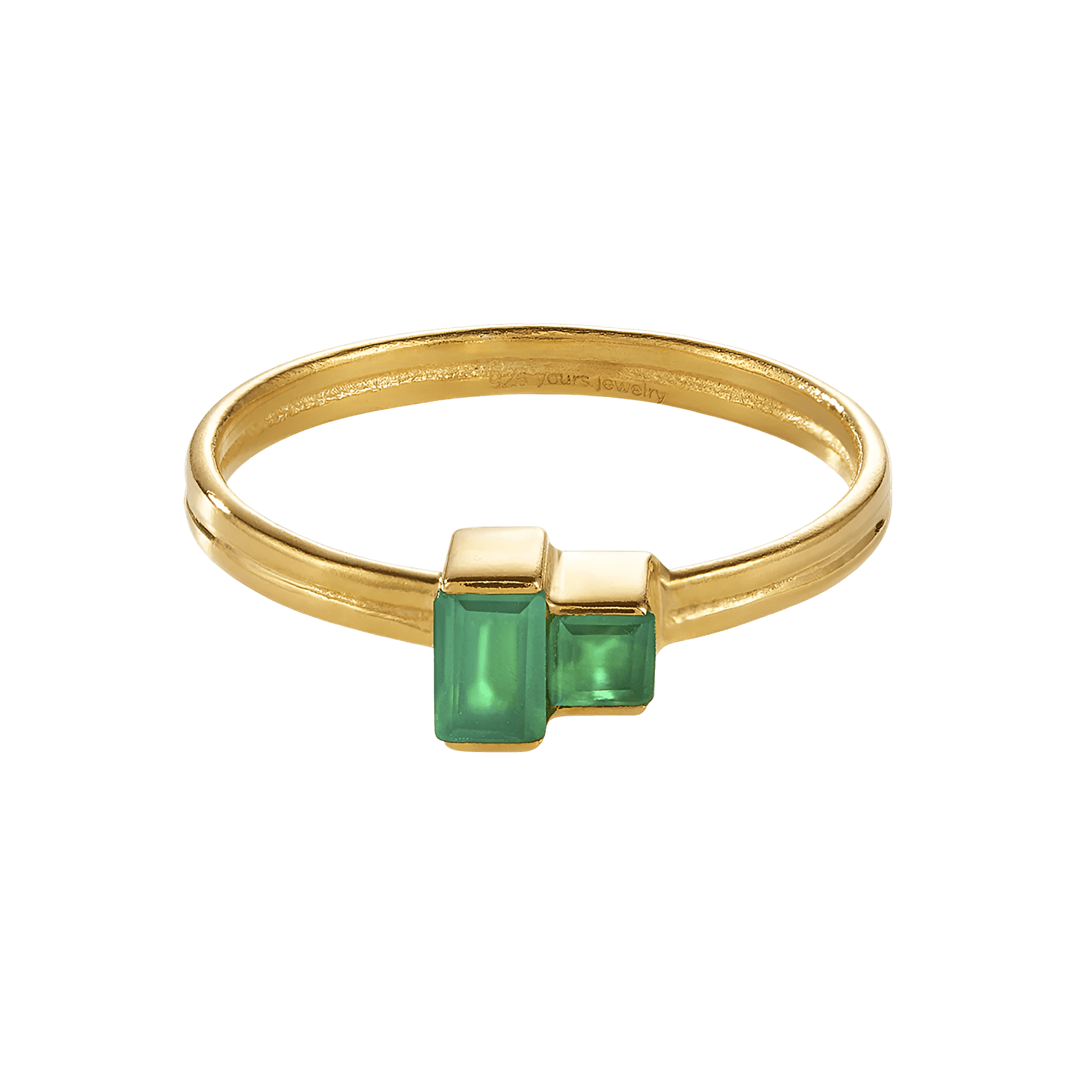 yours.Jewelry Ring Cheek to cheek, chartreuse, vergoldet
