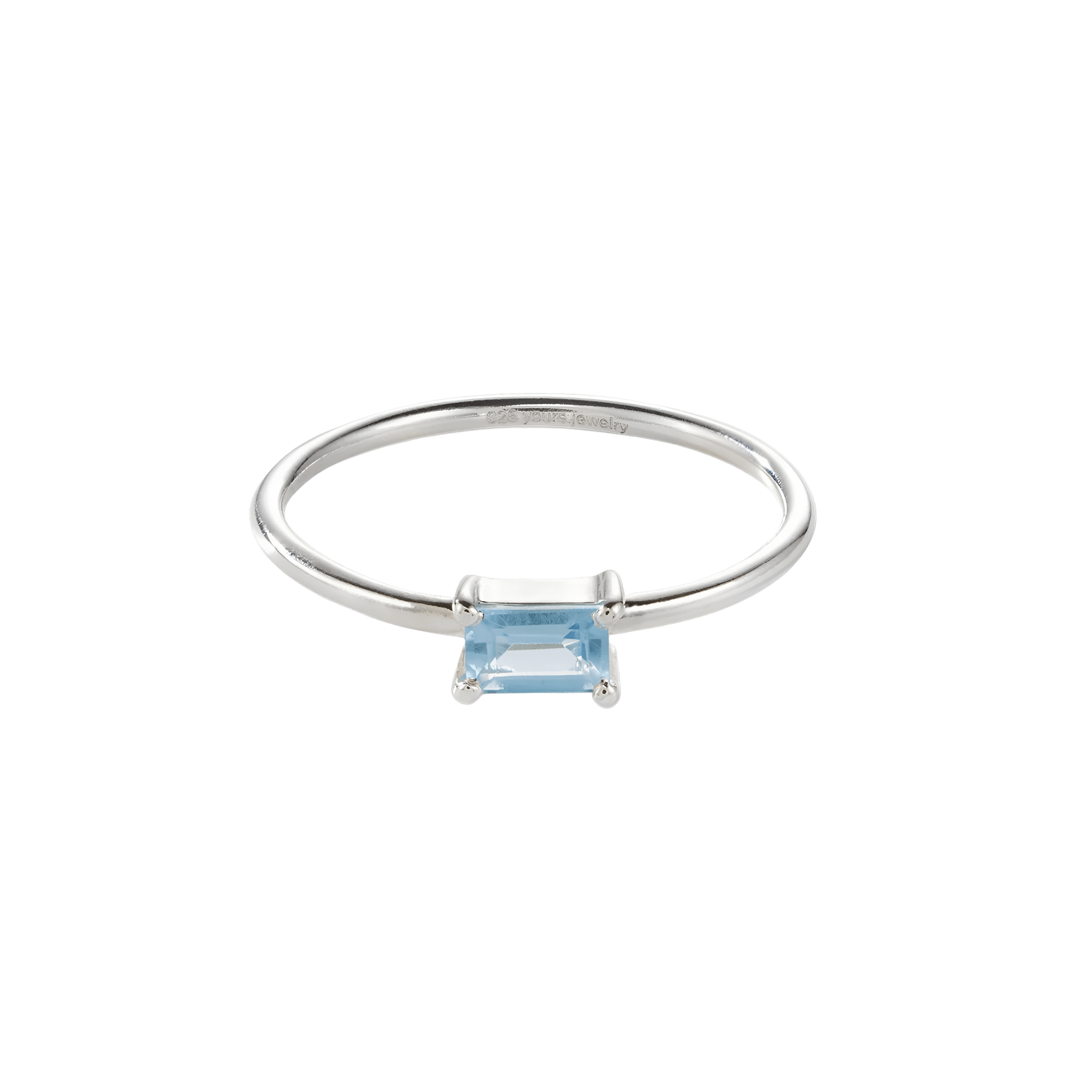 yours.Jewelry Ring Savoy Ceremony, blissful blue, Silber