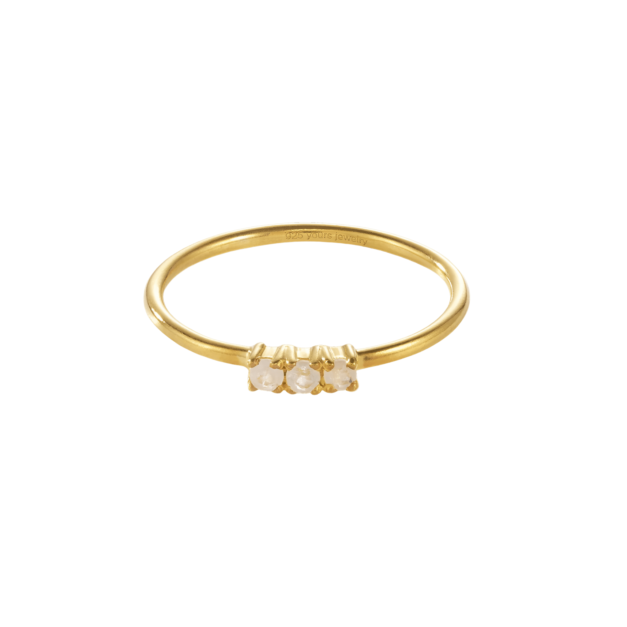 yours.Jewelry Ring Sweet Lullaby, playful white, vergoldet