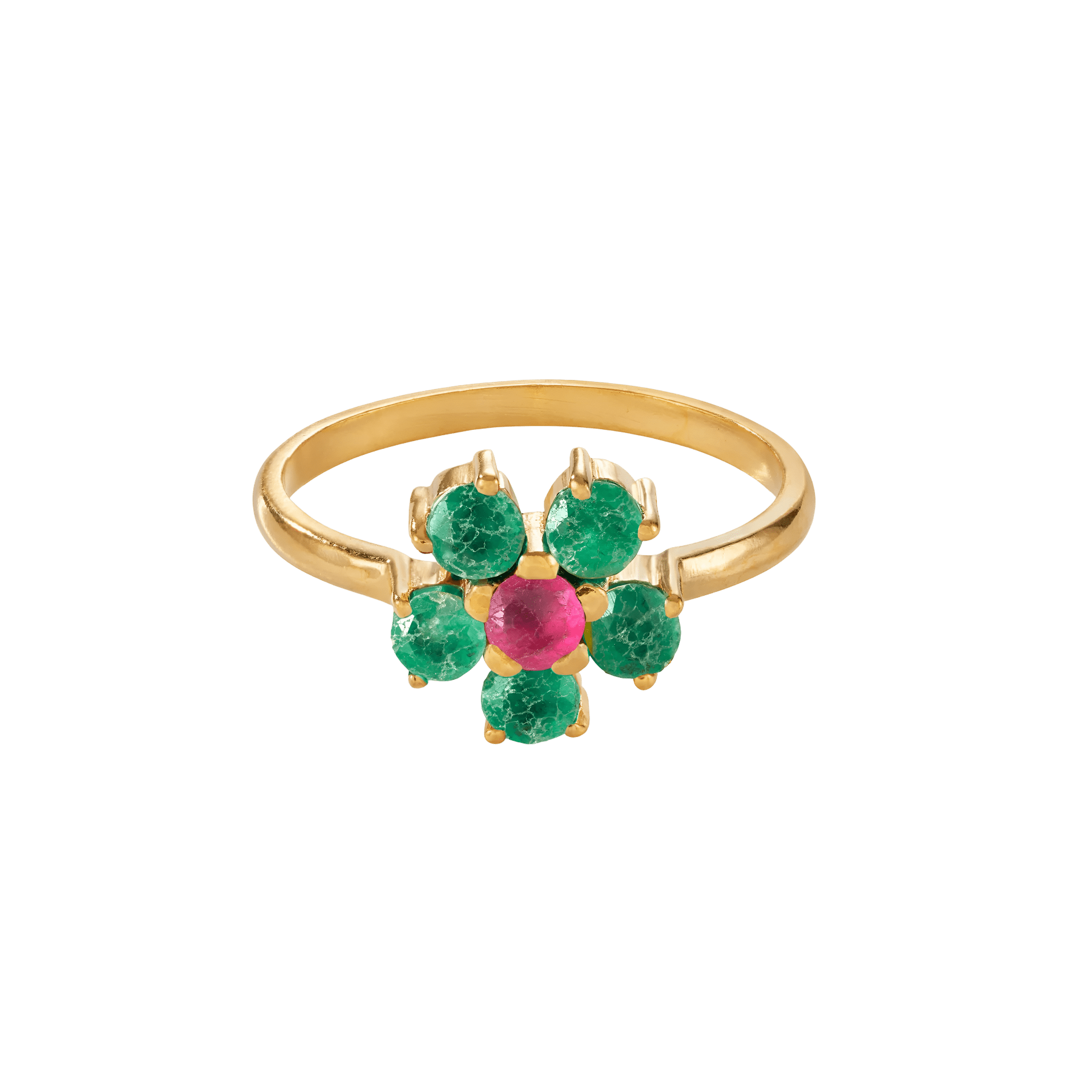 yours.Jewelry Ring The Flower, mint leaves, vergoldet