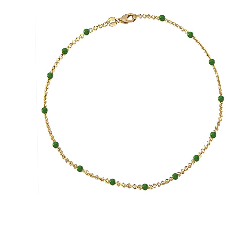 Jeberg Jewellery Armband Ivy Beaded Green, vergoldet