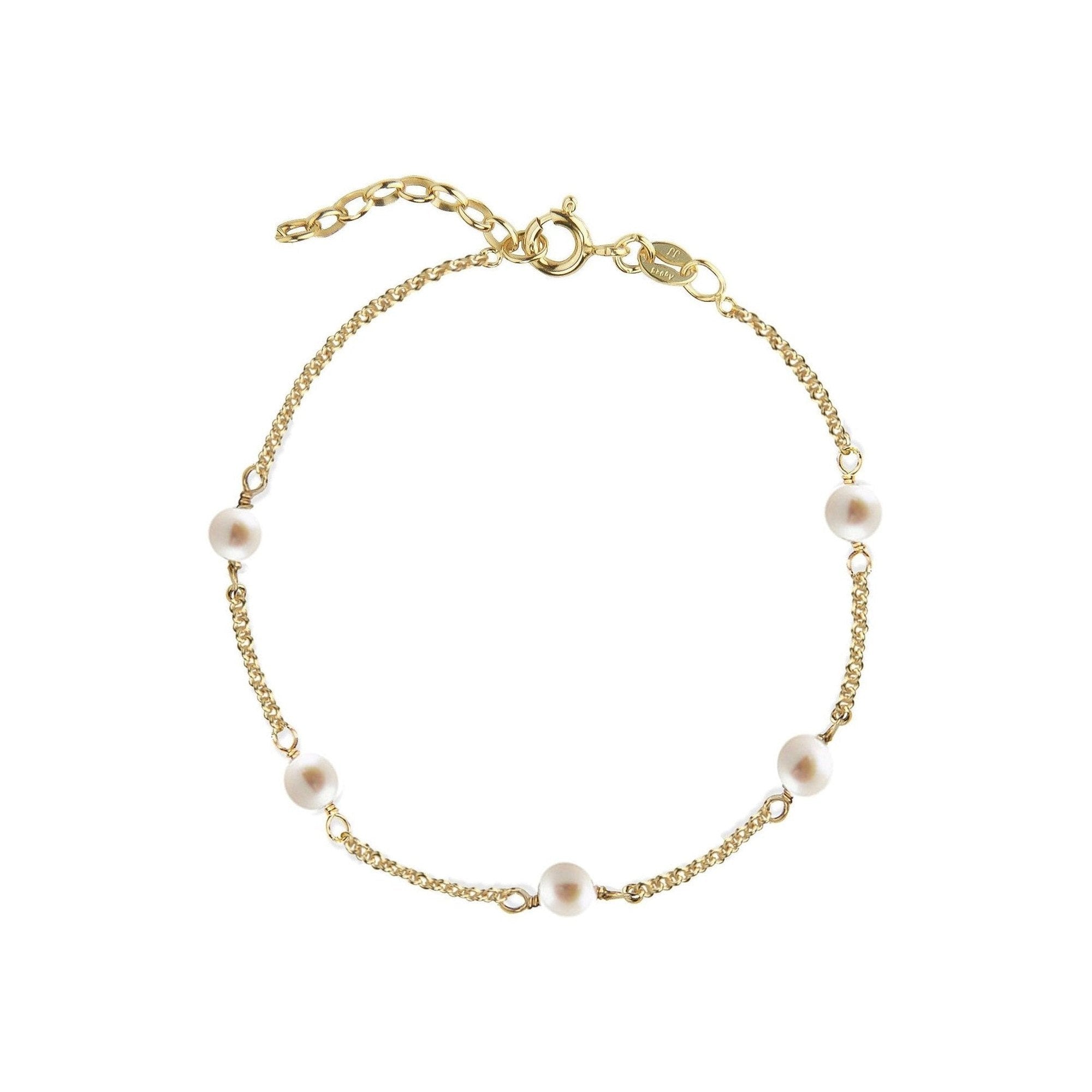Jeberg Jewellery Armband Love Eye - Freshwater Pearls, vergoldet